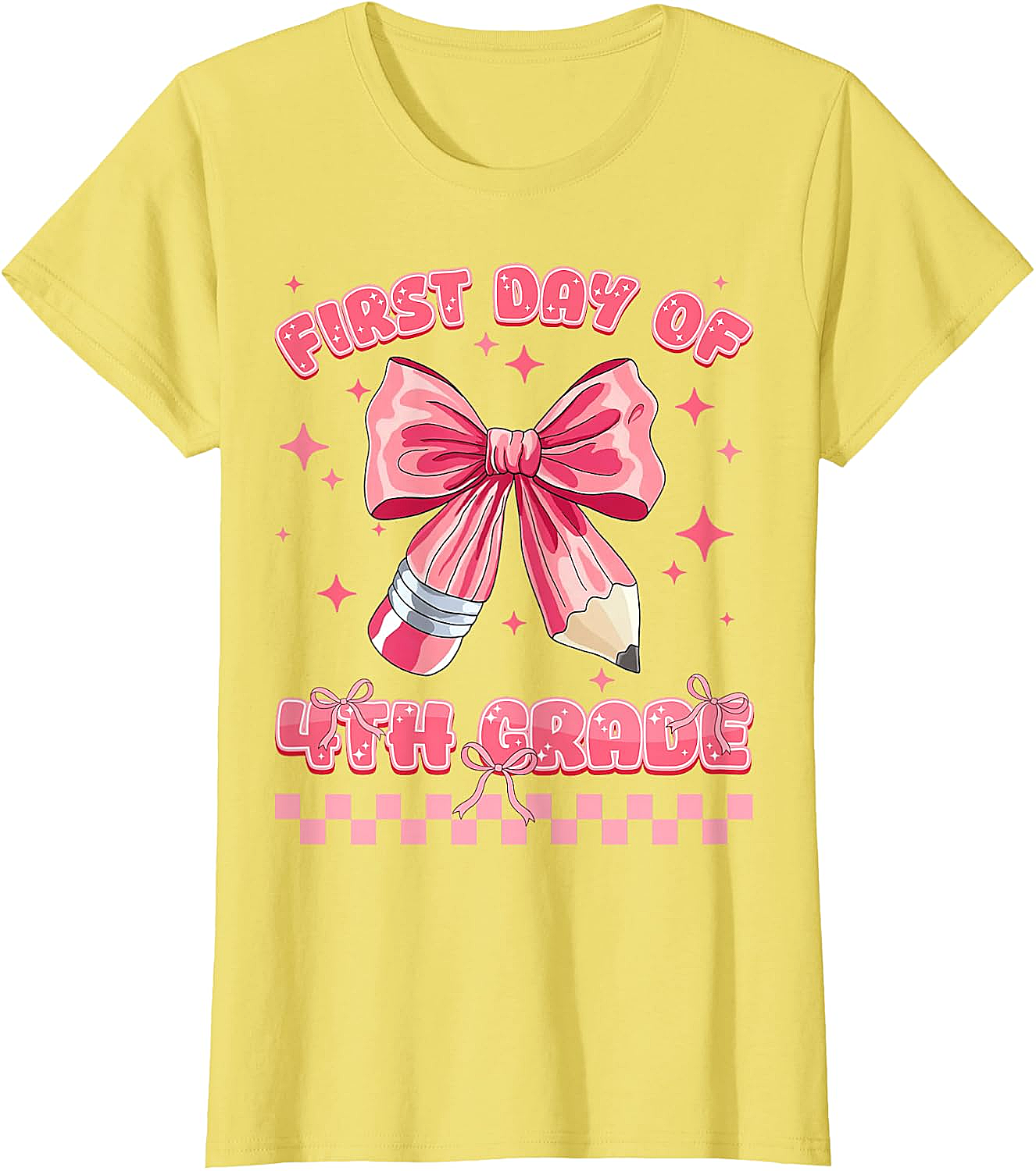 First Day 4th Grade Coquette Girls Tee - Back to School