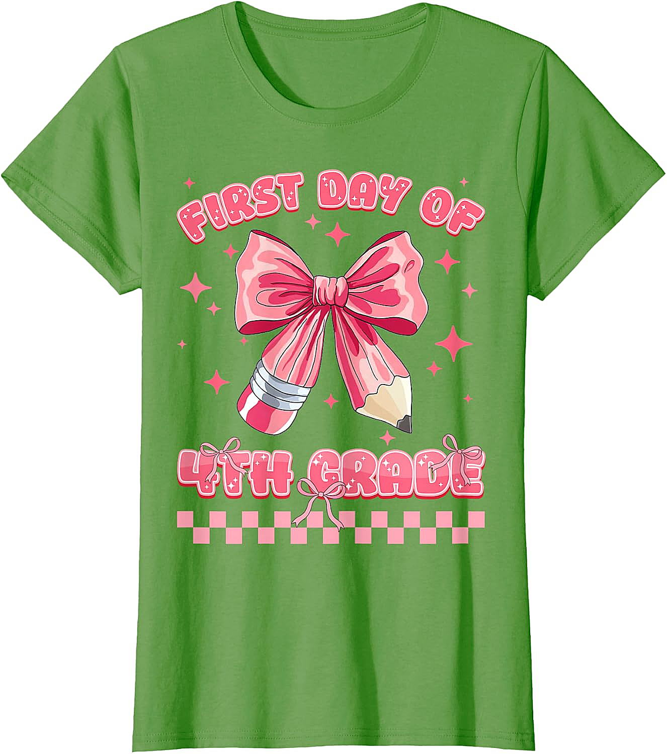 First Day 4th Grade Coquette Girls Tee - Back to School