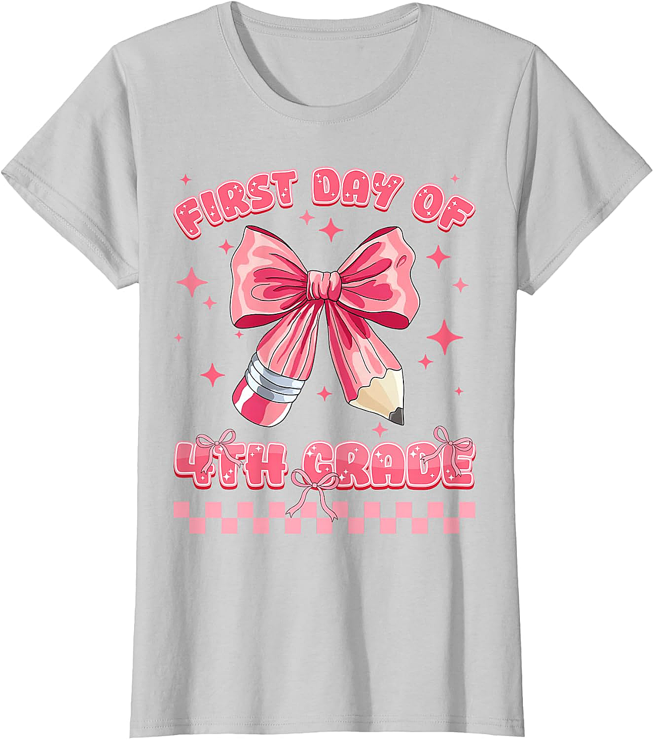 First Day 4th Grade Coquette Girls Tee - Back to School
