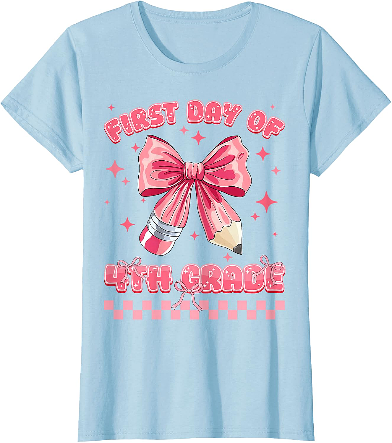 First Day 4th Grade Coquette Girls Tee - Back to School