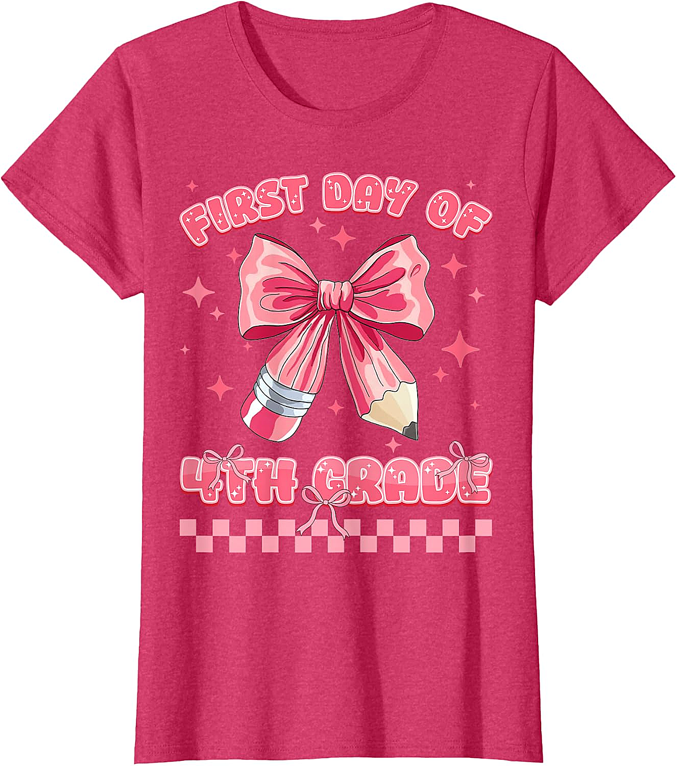 First Day 4th Grade Coquette Girls Tee - Back to School