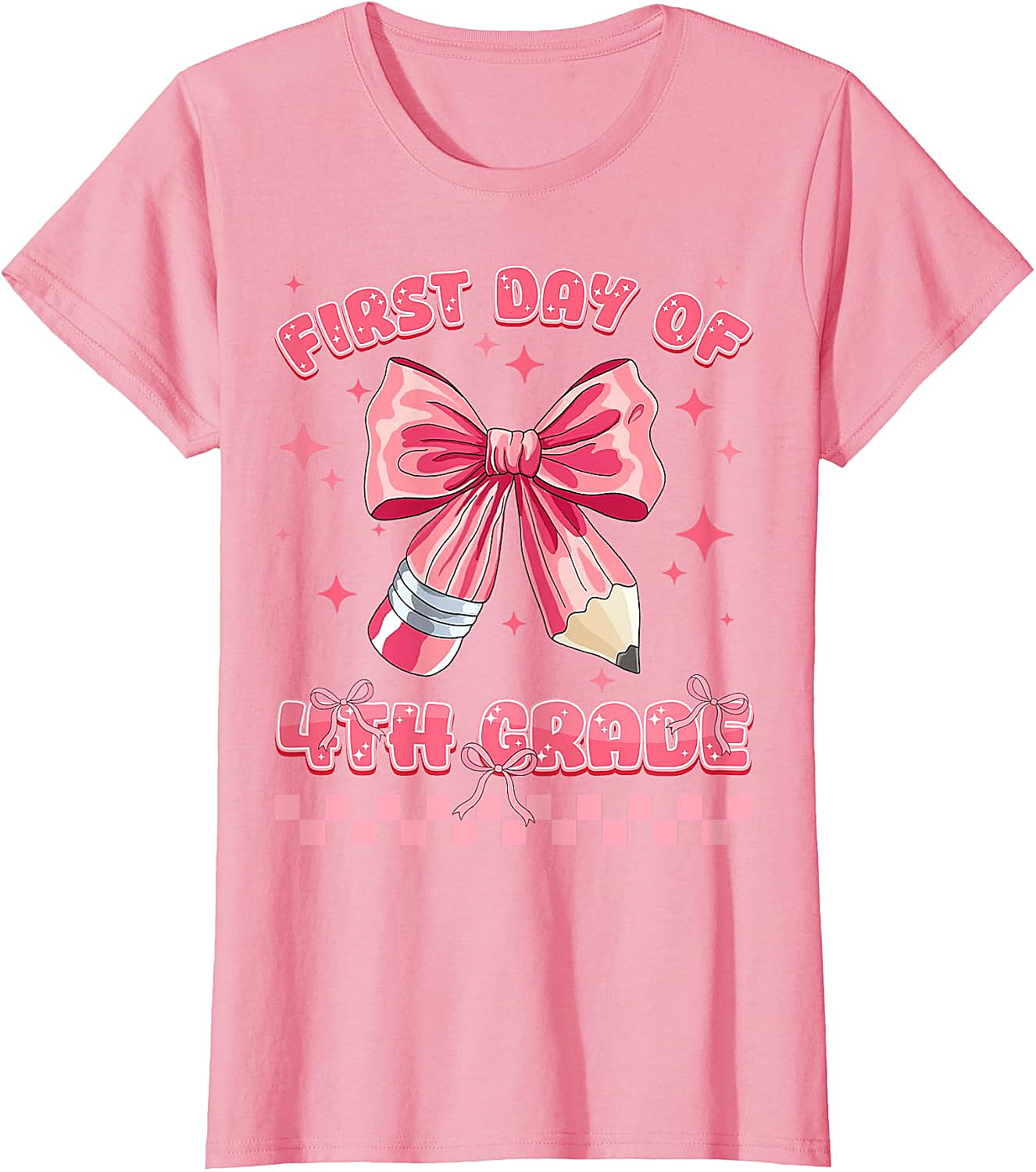 First Day 4th Grade Coquette Girls Tee - Back to School