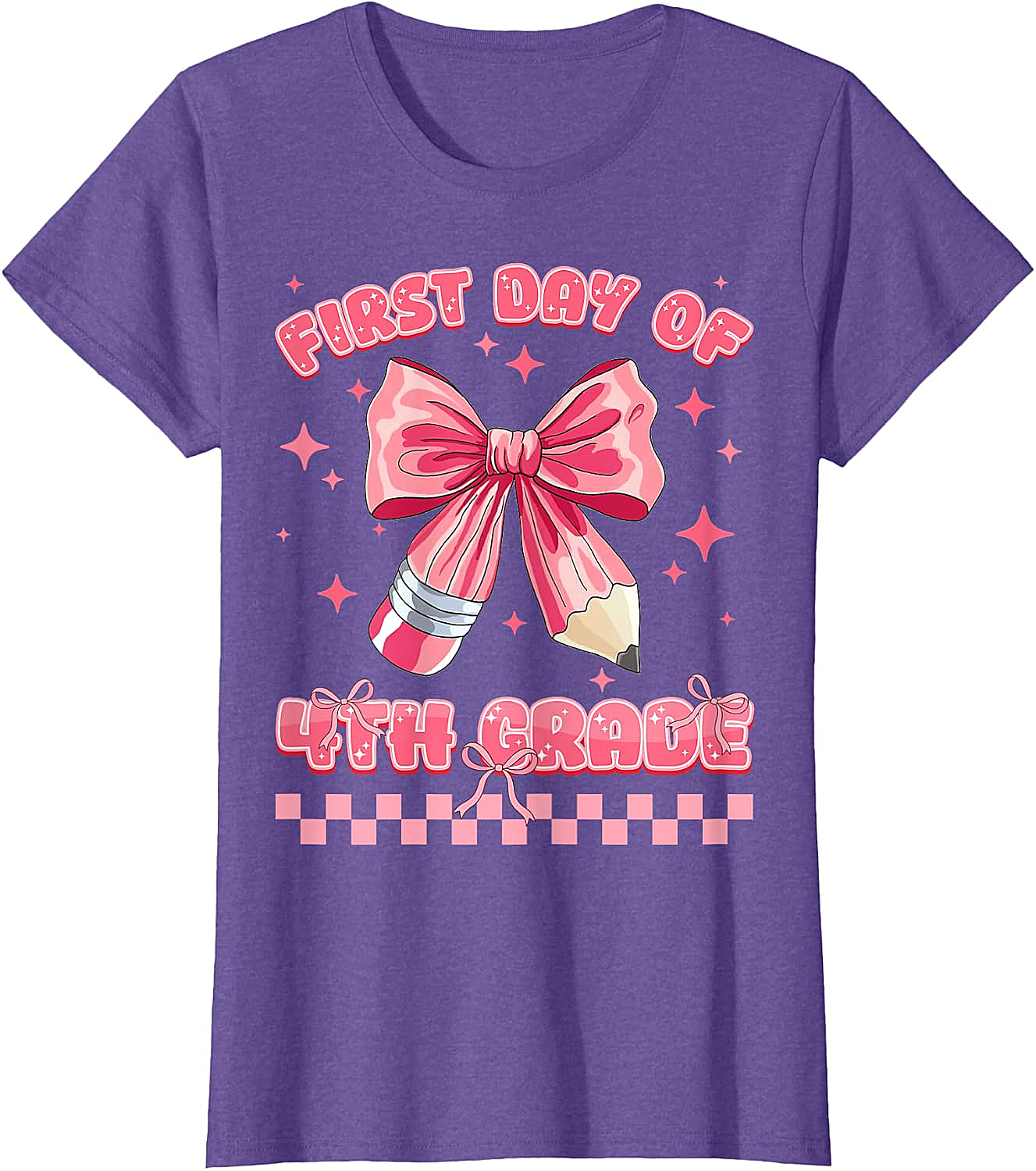 First Day 4th Grade Coquette Girls Tee - Back to School