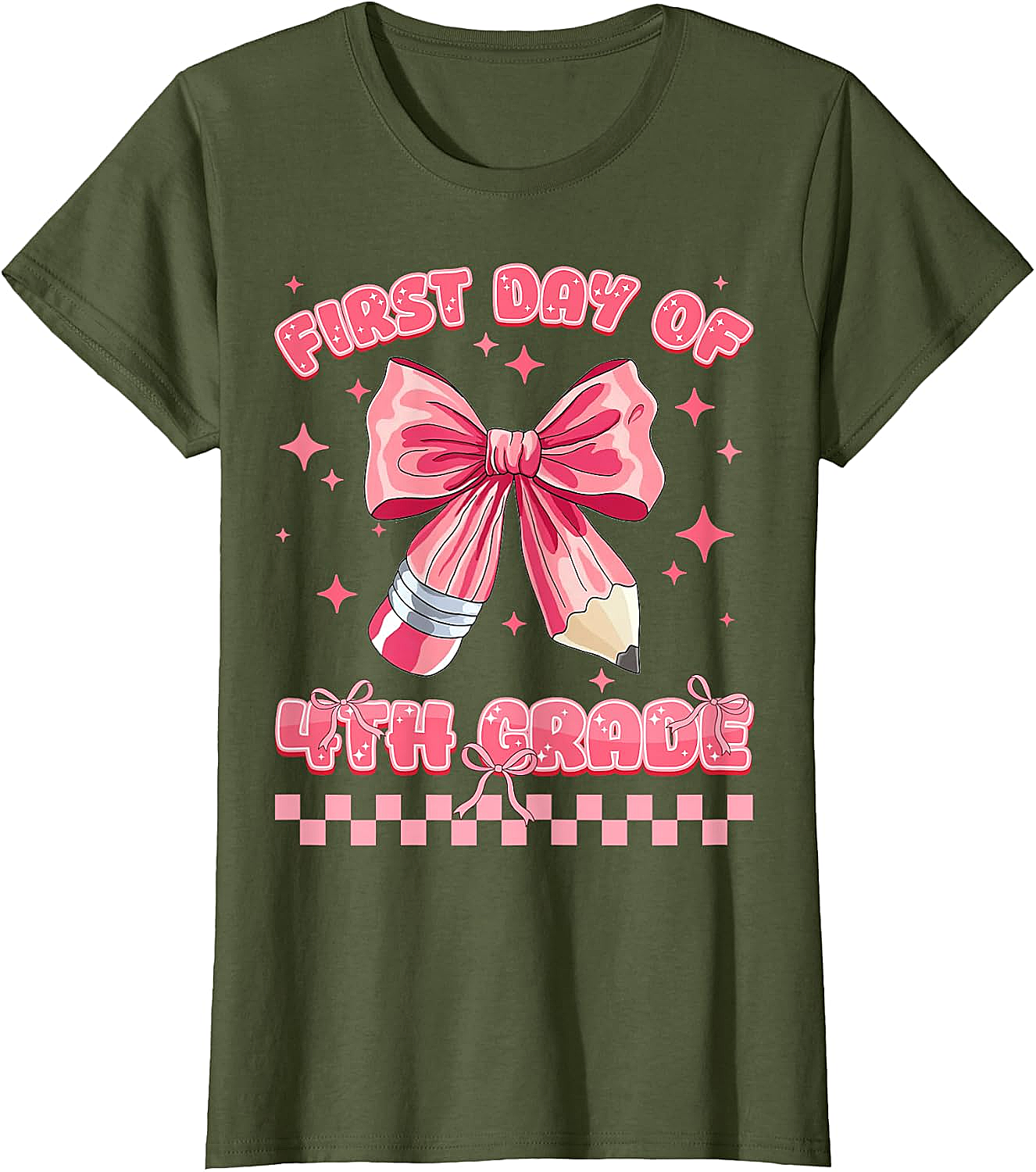 First Day 4th Grade Coquette Girls Tee - Back to School