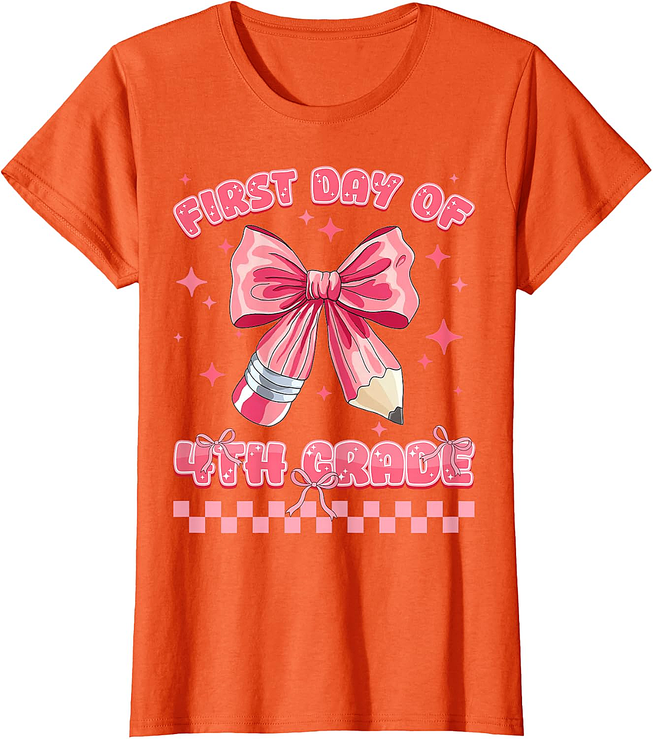 First Day 4th Grade Coquette Girls Tee - Back to School