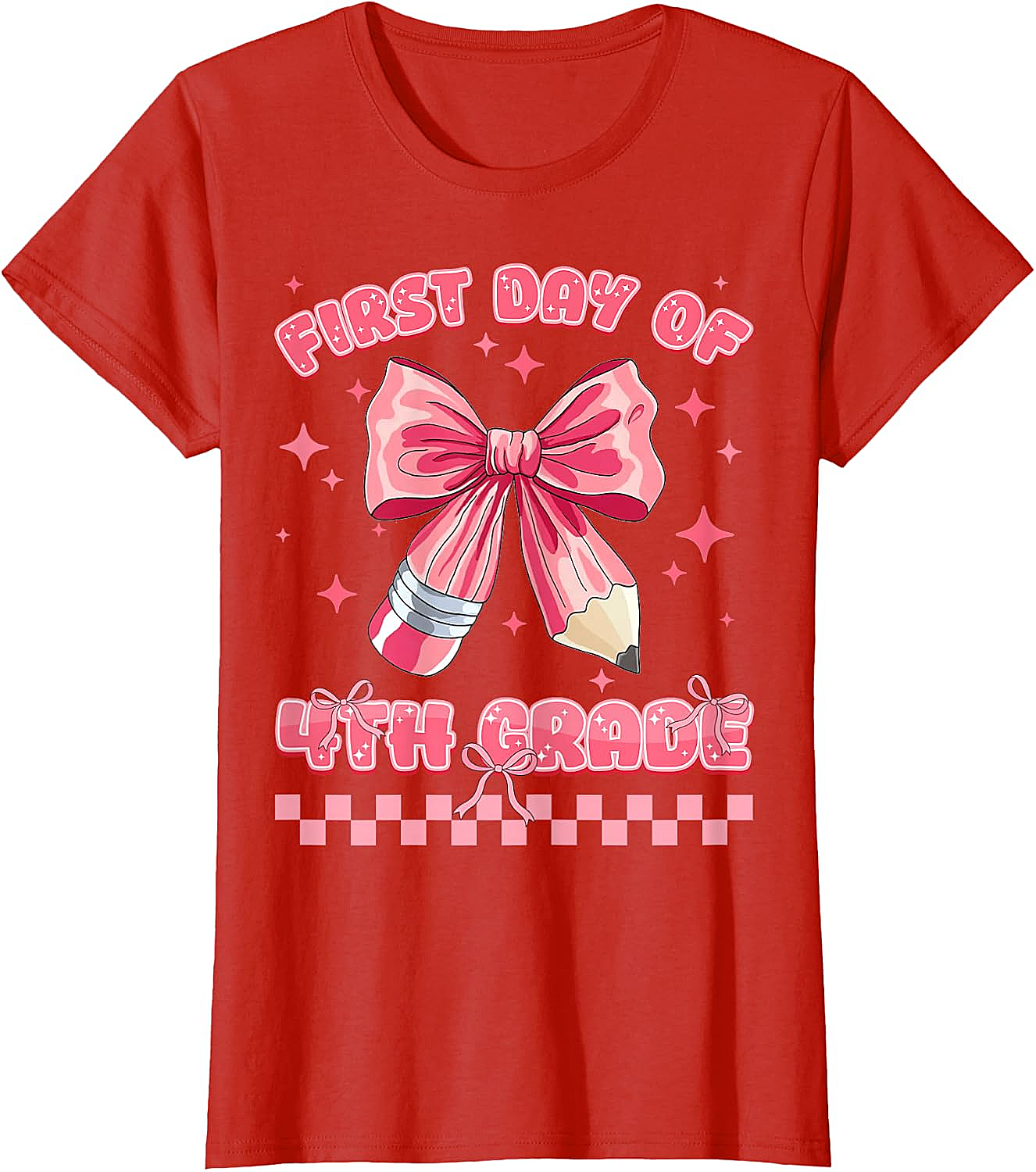 First Day 4th Grade Coquette Girls Tee - Back to School