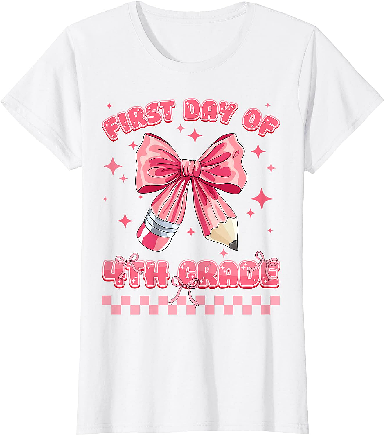 First Day 4th Grade Coquette Girls Tee - Back to School