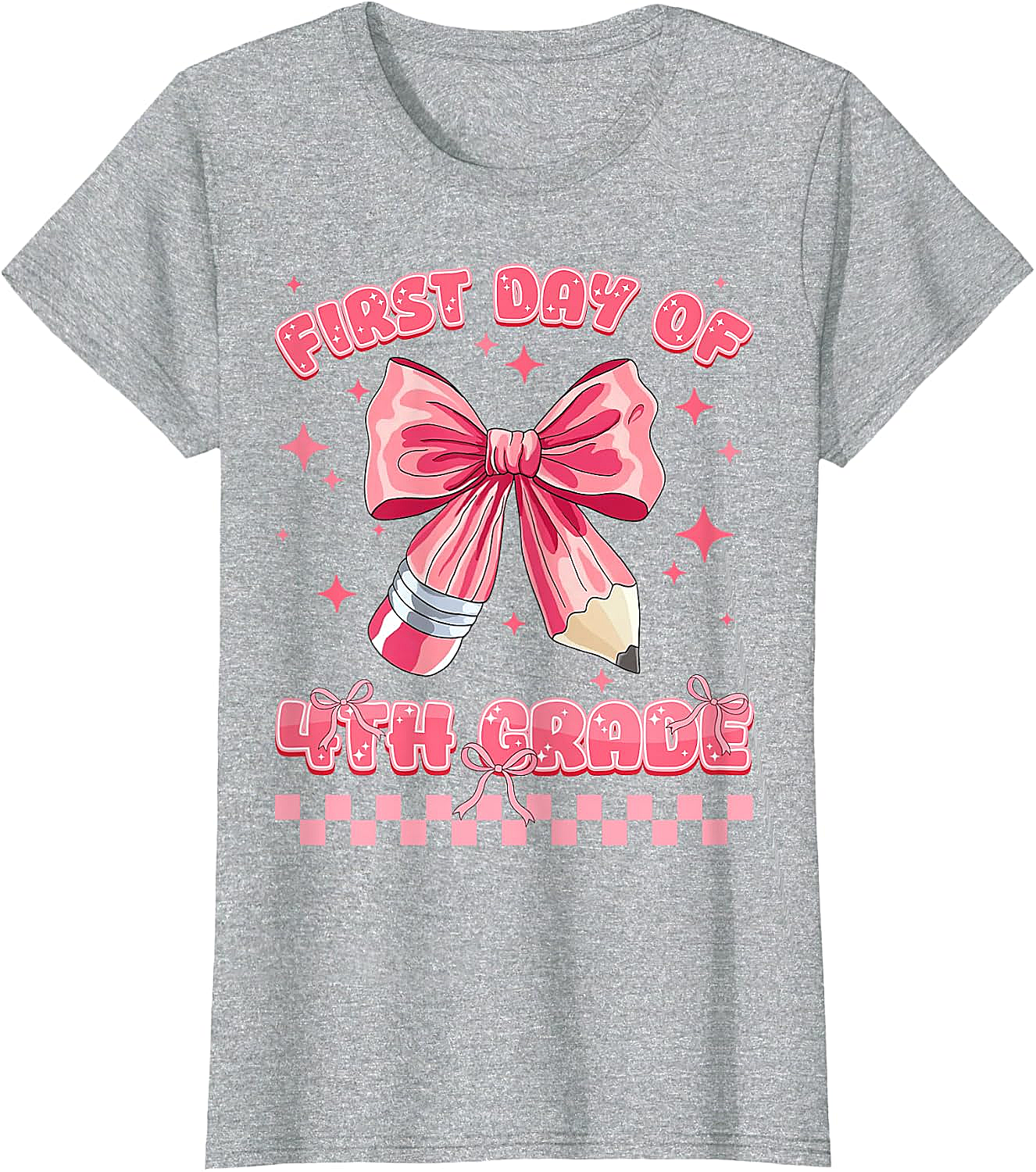 First Day 4th Grade Coquette Girls Tee - Back to School