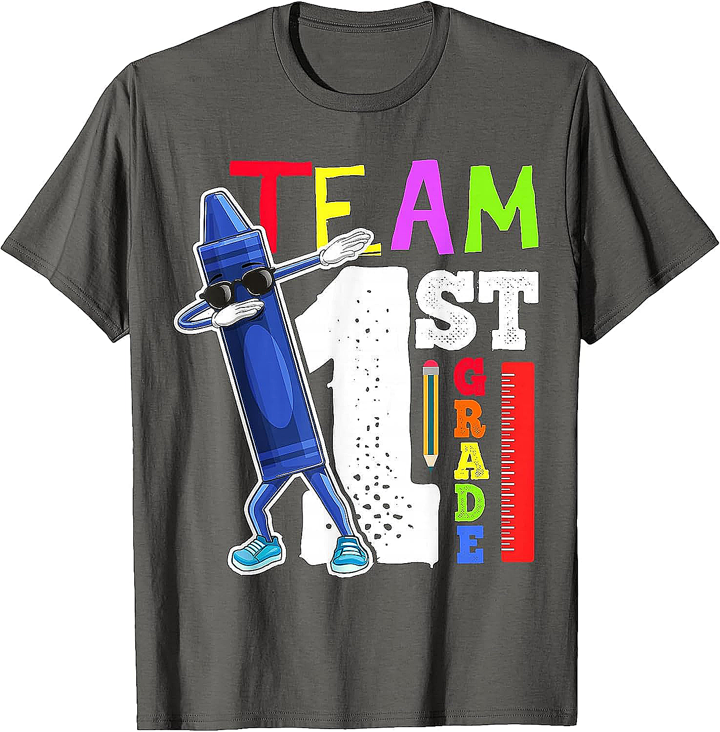 Dabbing Crayon Team First Grade Shirt Back to School Tee