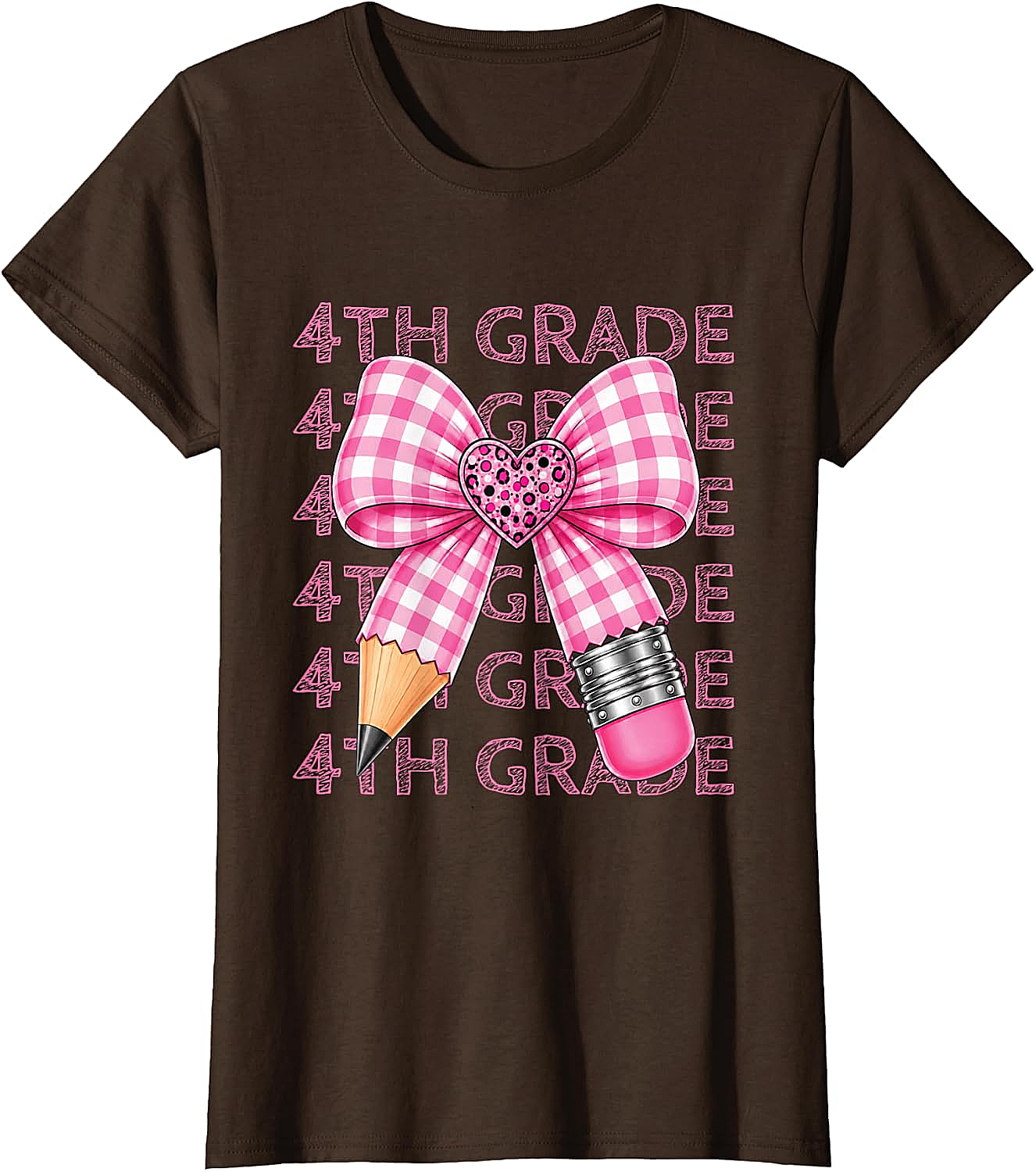  4th Grade Pink Bow Pencil Back to School T-Shirt