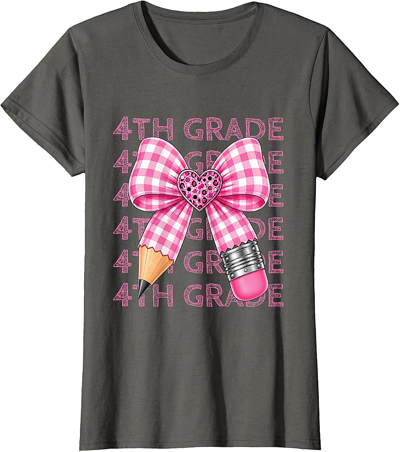  4th Grade Pink Bow Pencil Back to School T-Shirt