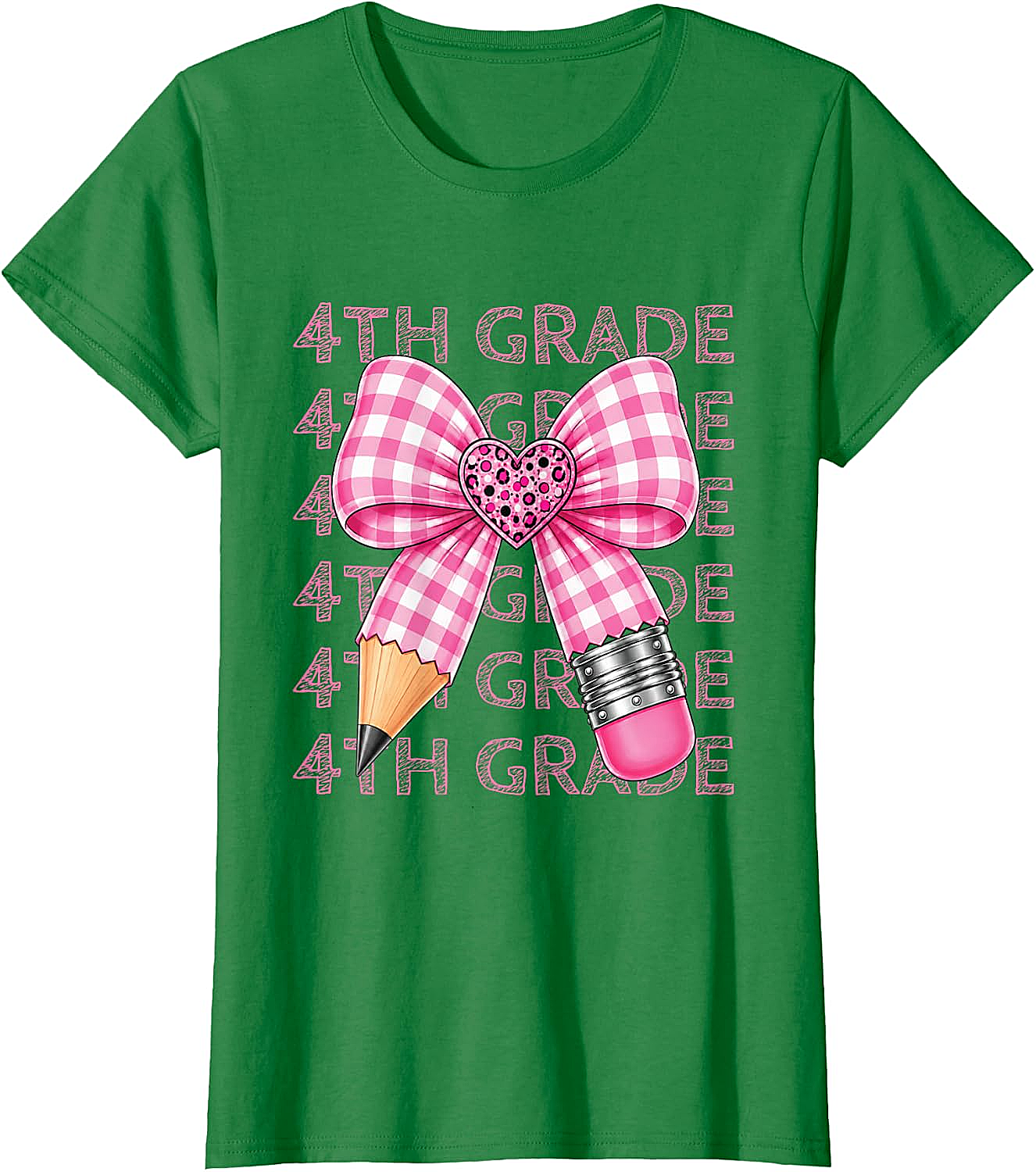  4th Grade Pink Bow Pencil Back to School T-Shirt