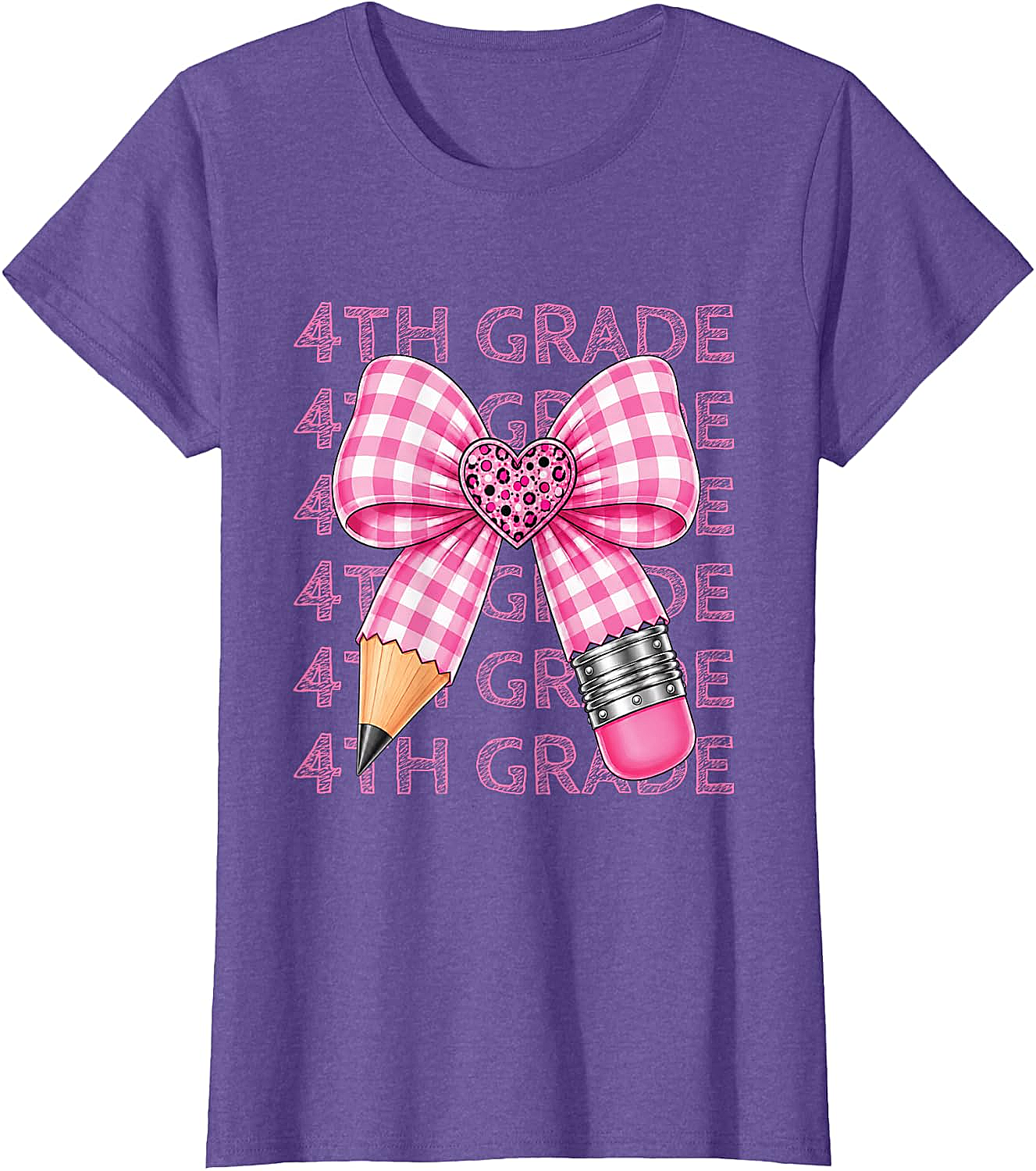  4th Grade Pink Bow Pencil Back to School T-Shirt