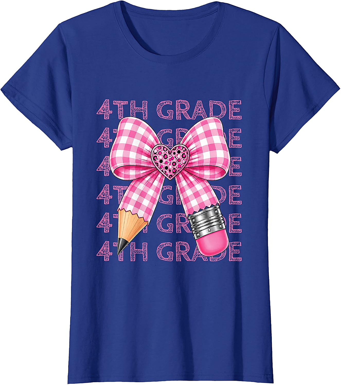  4th Grade Pink Bow Pencil Back to School T-Shirt