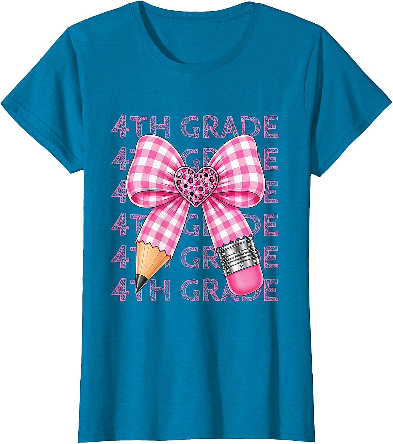  4th Grade Pink Bow Pencil Back to School T-Shirt
