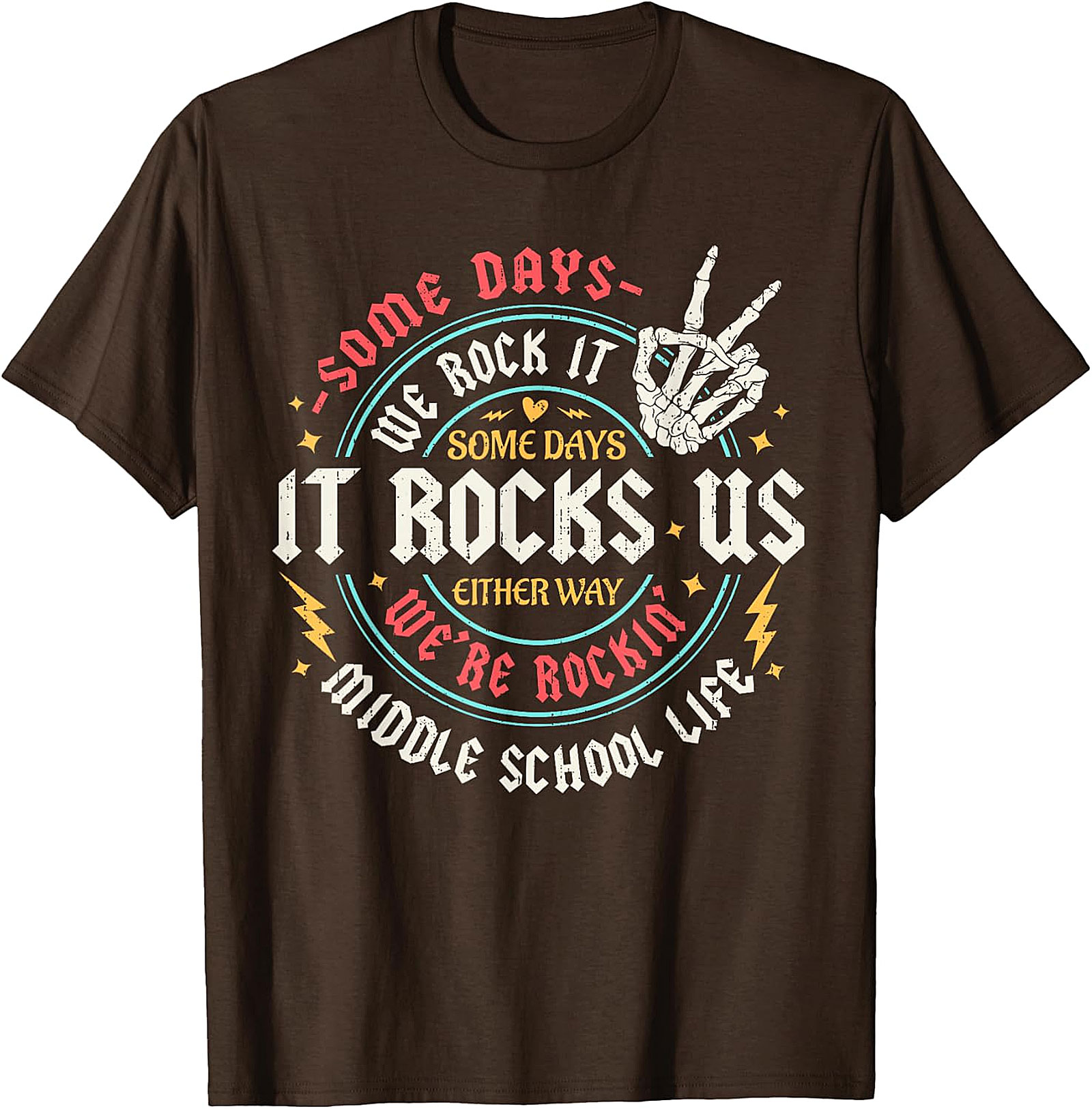 Middle School Life Rockin' Tee | Vintage Skeleton Hand