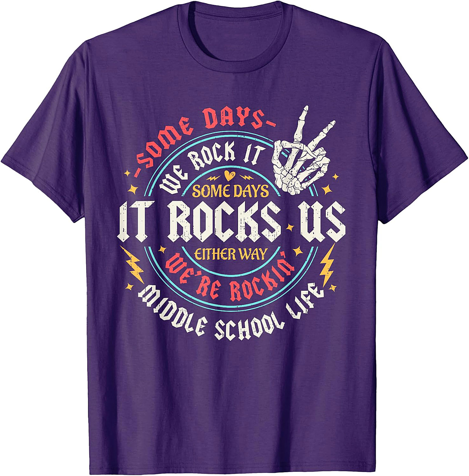 Middle School Life Rockin' Tee | Vintage Skeleton Hand