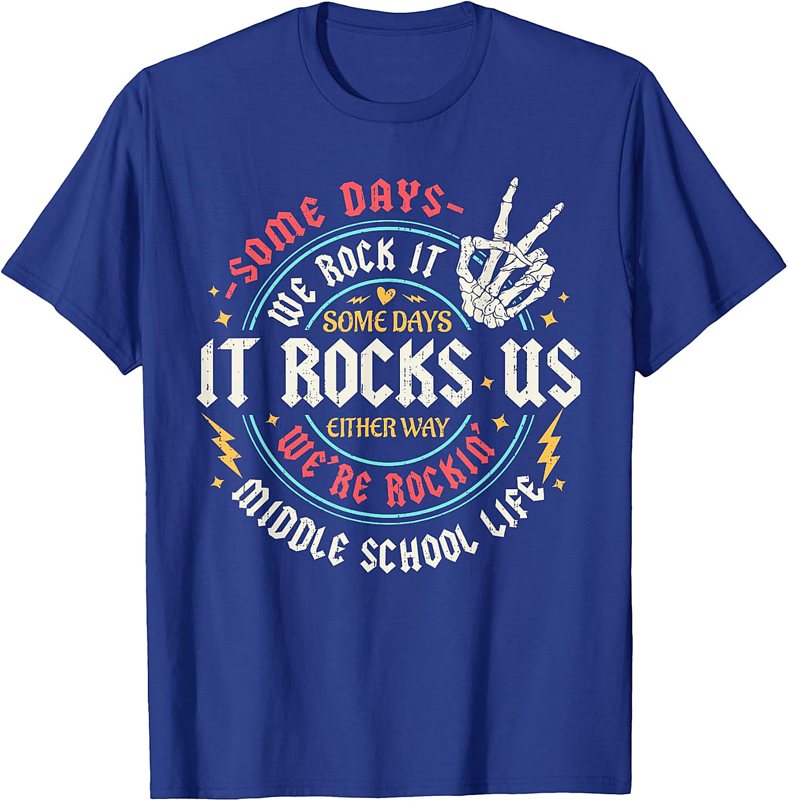 Middle School Life Rockin' Tee | Vintage Skeleton Hand