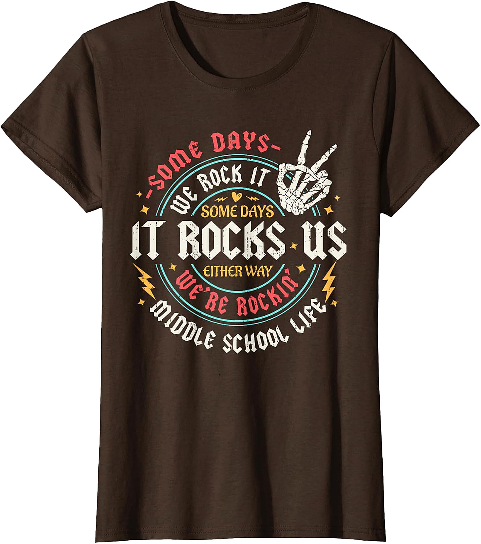 Middle School Life Rockin' Tee | Vintage Skeleton Hand