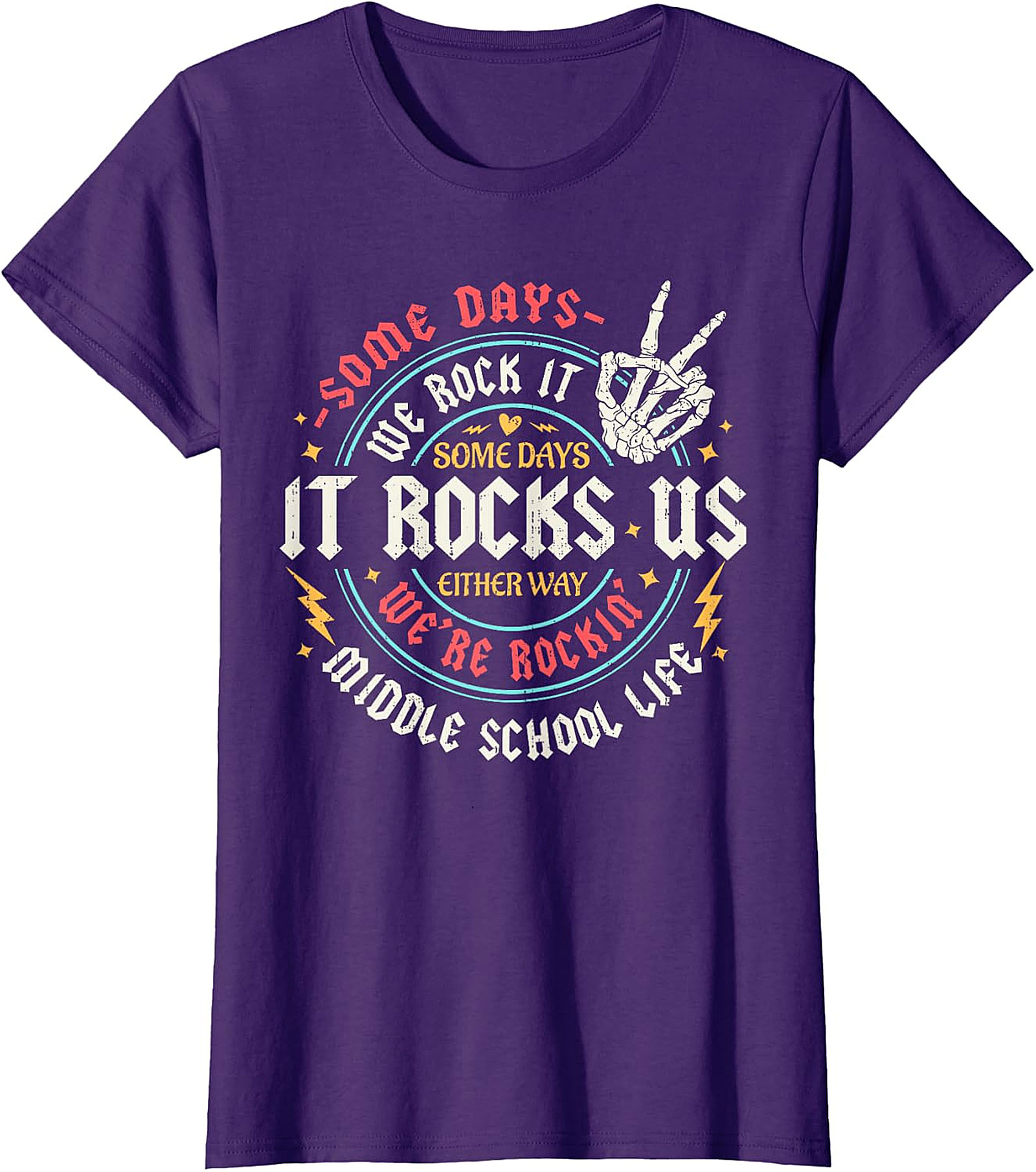 Middle School Life Rockin' Tee | Vintage Skeleton Hand