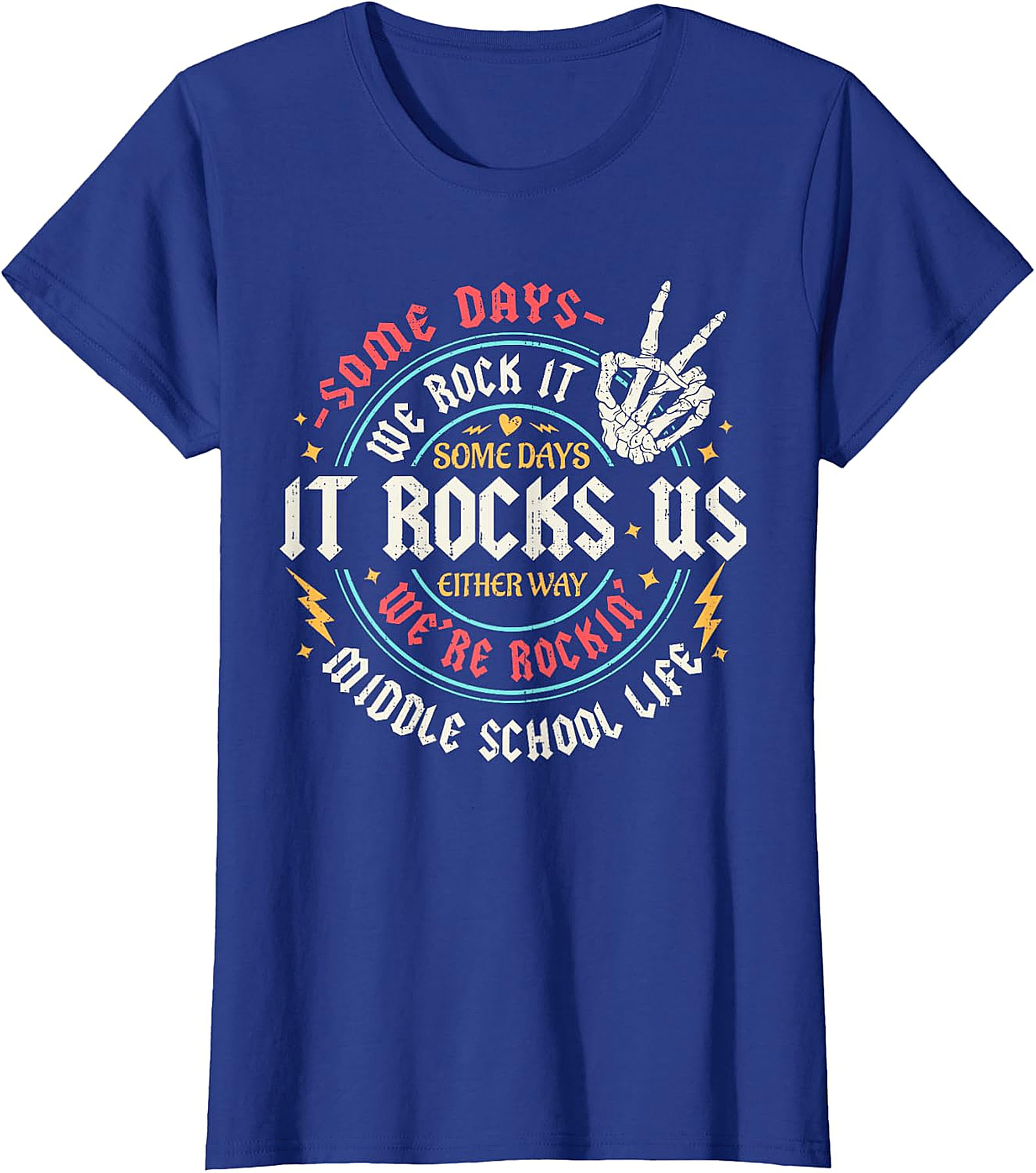 Middle School Life Rockin' Tee | Vintage Skeleton Hand