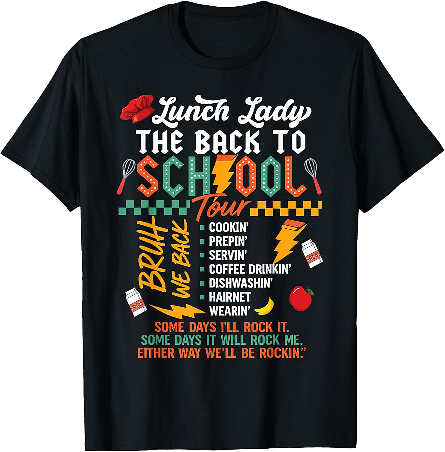 Funny Lunch Lady Back to School Tour T-Shirt | Cafeteria Tee