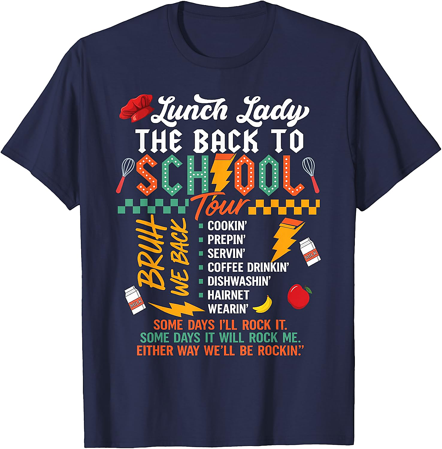 Funny Lunch Lady Back to School Tour T-Shirt | Cafeteria Tee