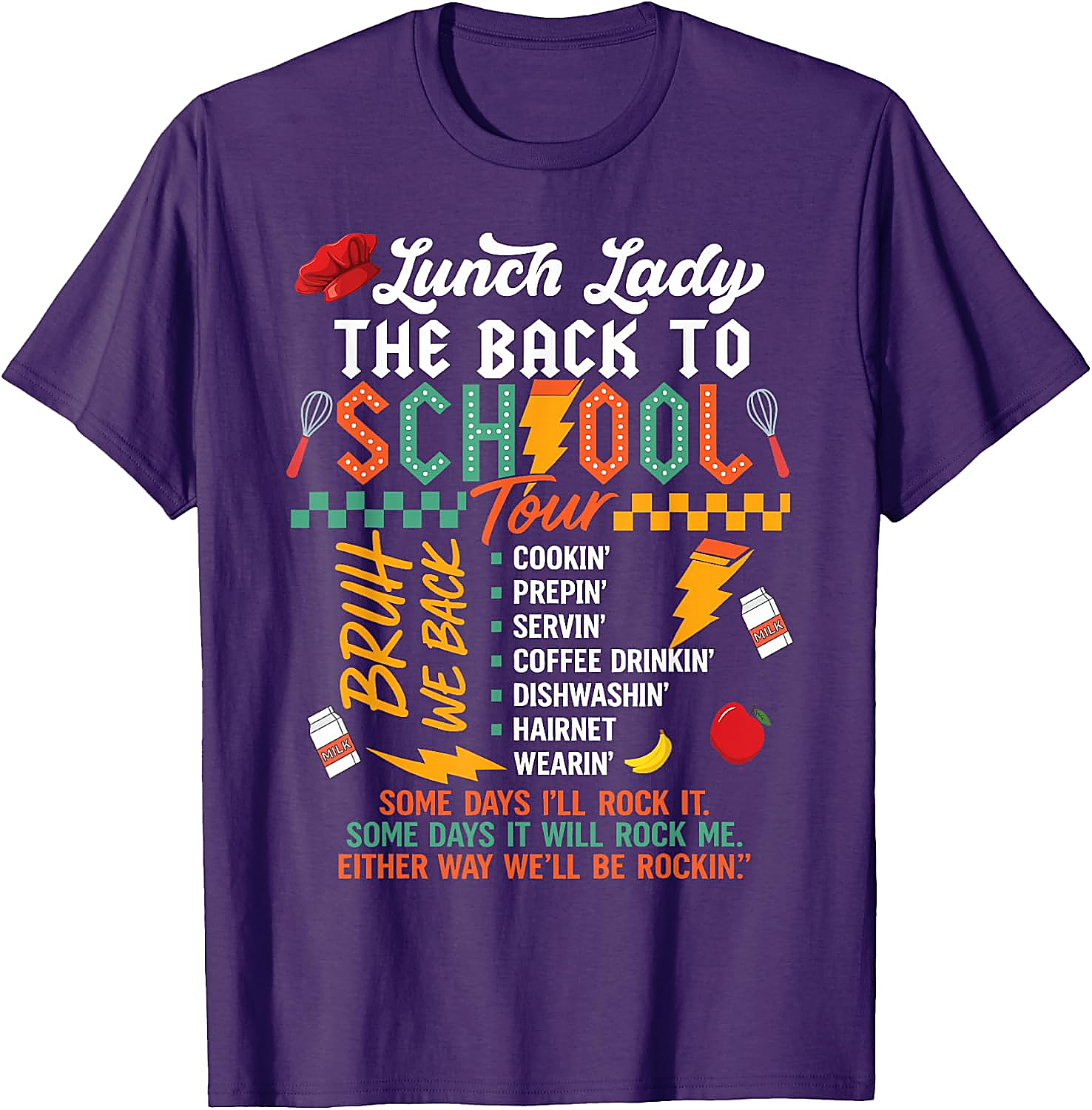 Funny Lunch Lady Back to School Tour T-Shirt | Cafeteria Tee