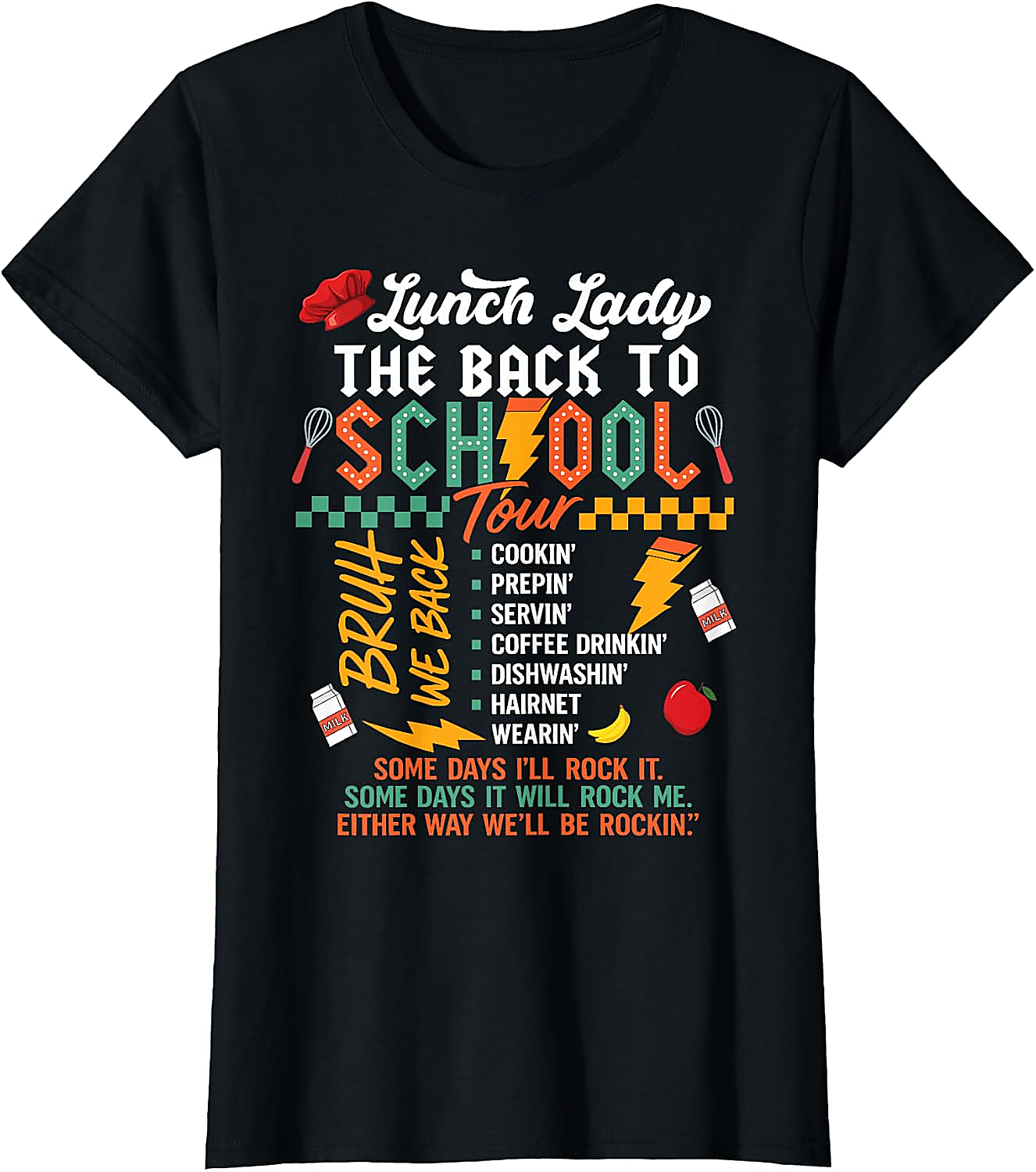 Funny Lunch Lady Back to School Tour T-Shirt | Cafeteria Tee
