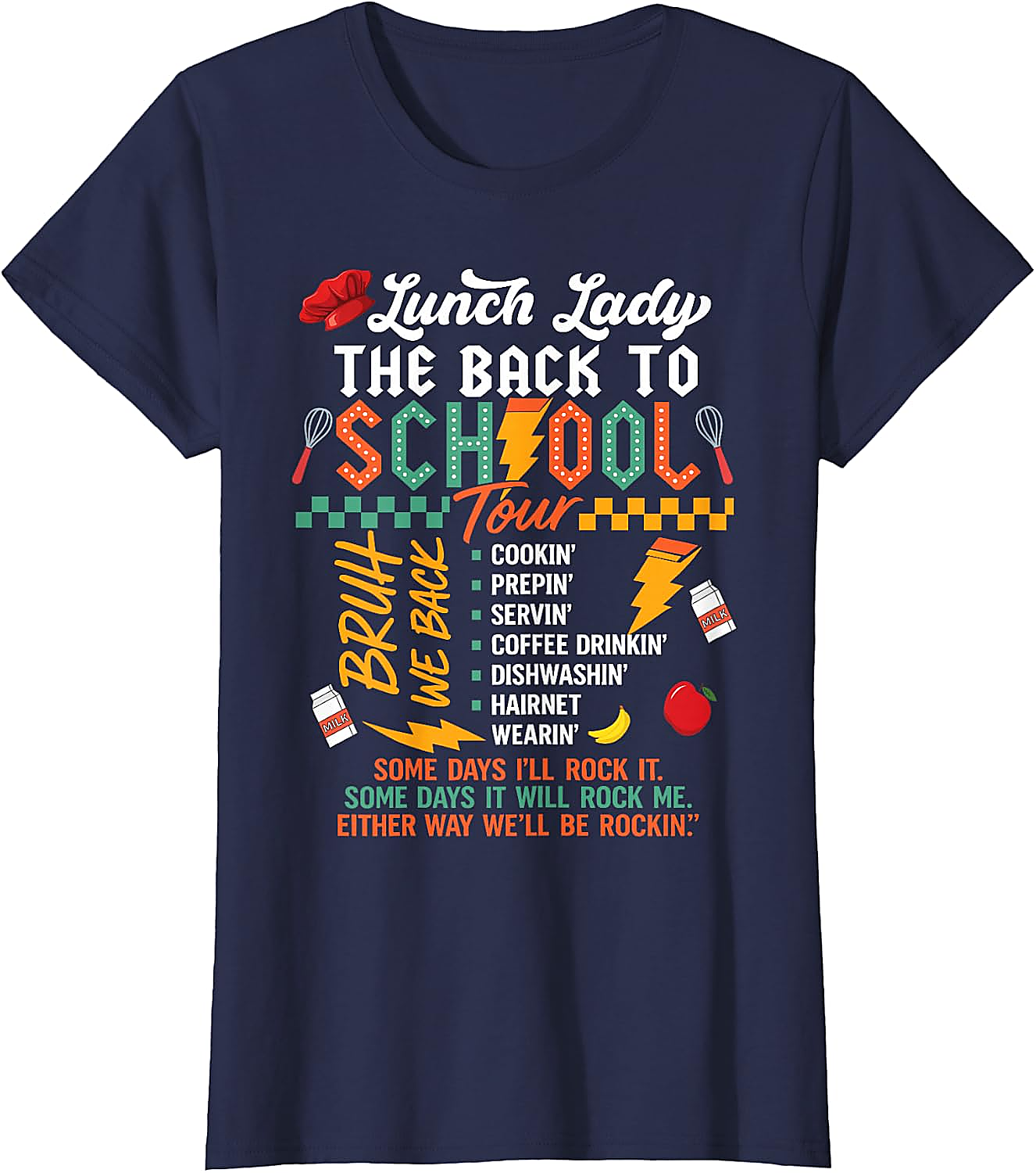 Funny Lunch Lady Back to School Tour T-Shirt | Cafeteria Tee