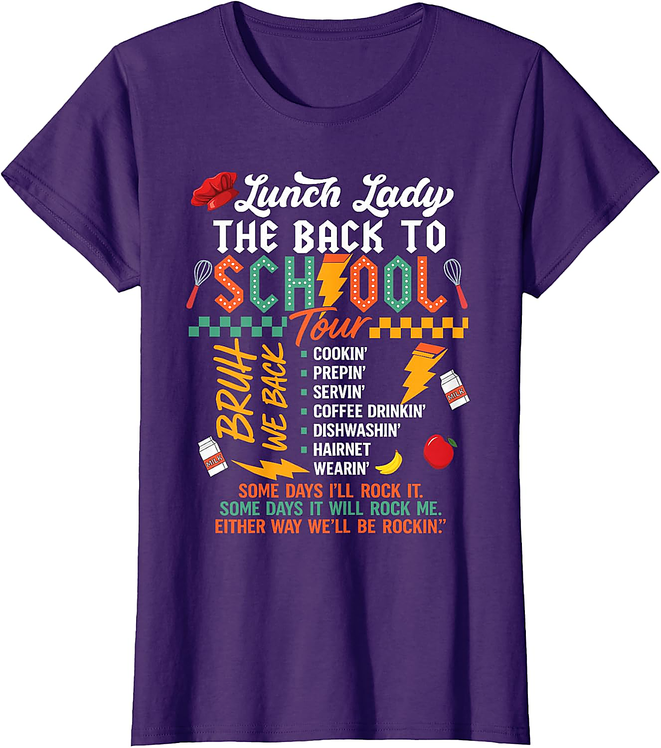 Funny Lunch Lady Back to School Tour T-Shirt | Cafeteria Tee