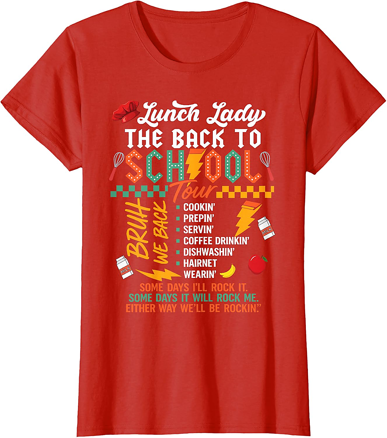 Funny Lunch Lady Back to School Tour T-Shirt | Cafeteria Tee