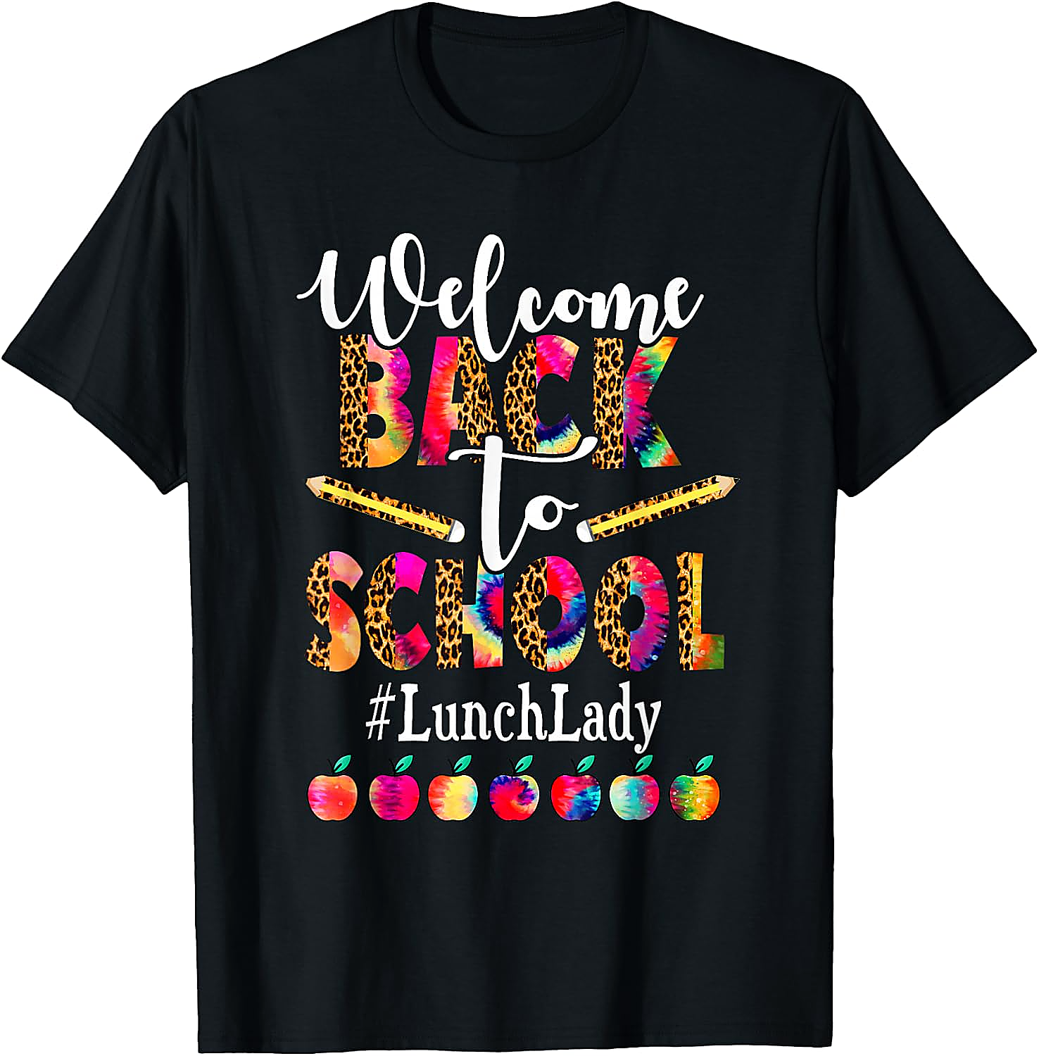Lunch Lady Back to School T-Shirt | Leopard Tie-Dye Tee