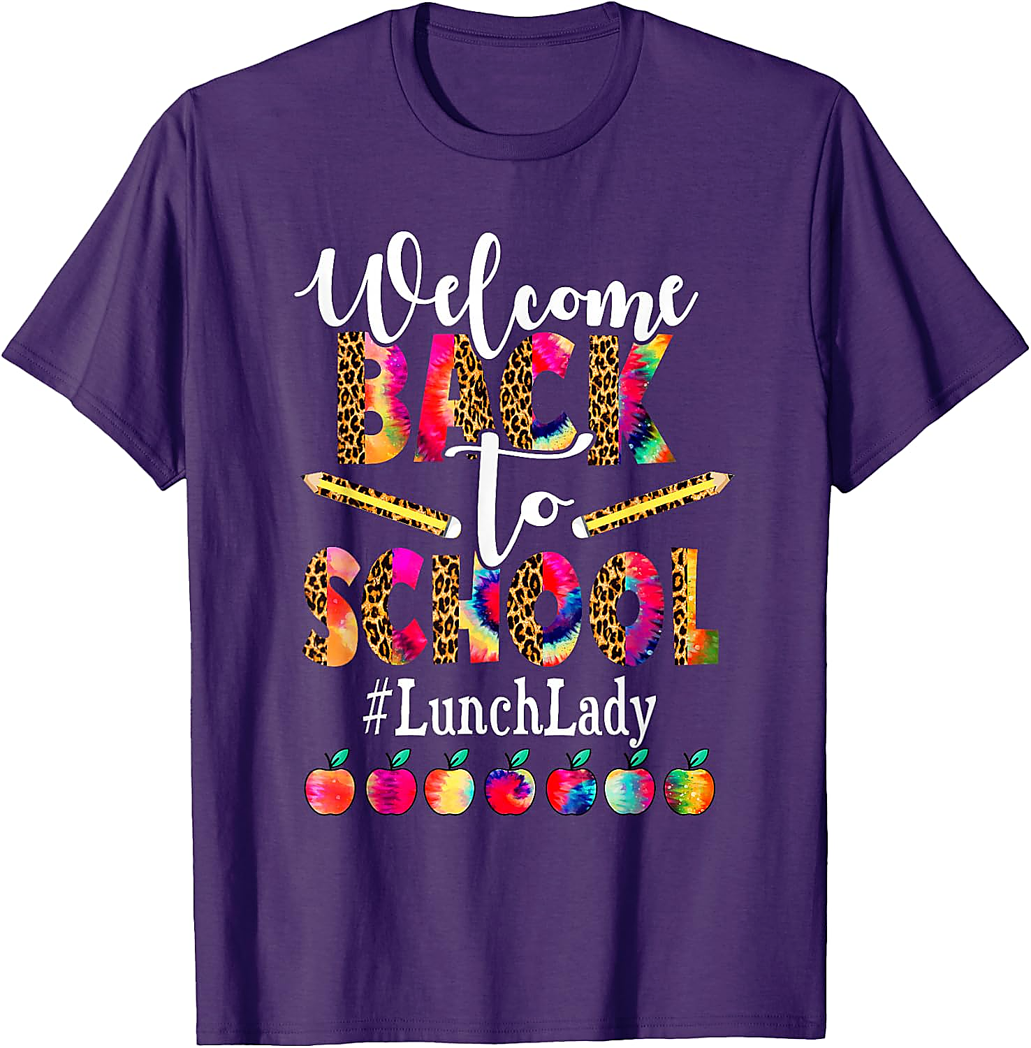 Lunch Lady Back to School T-Shirt | Leopard Tie-Dye Tee