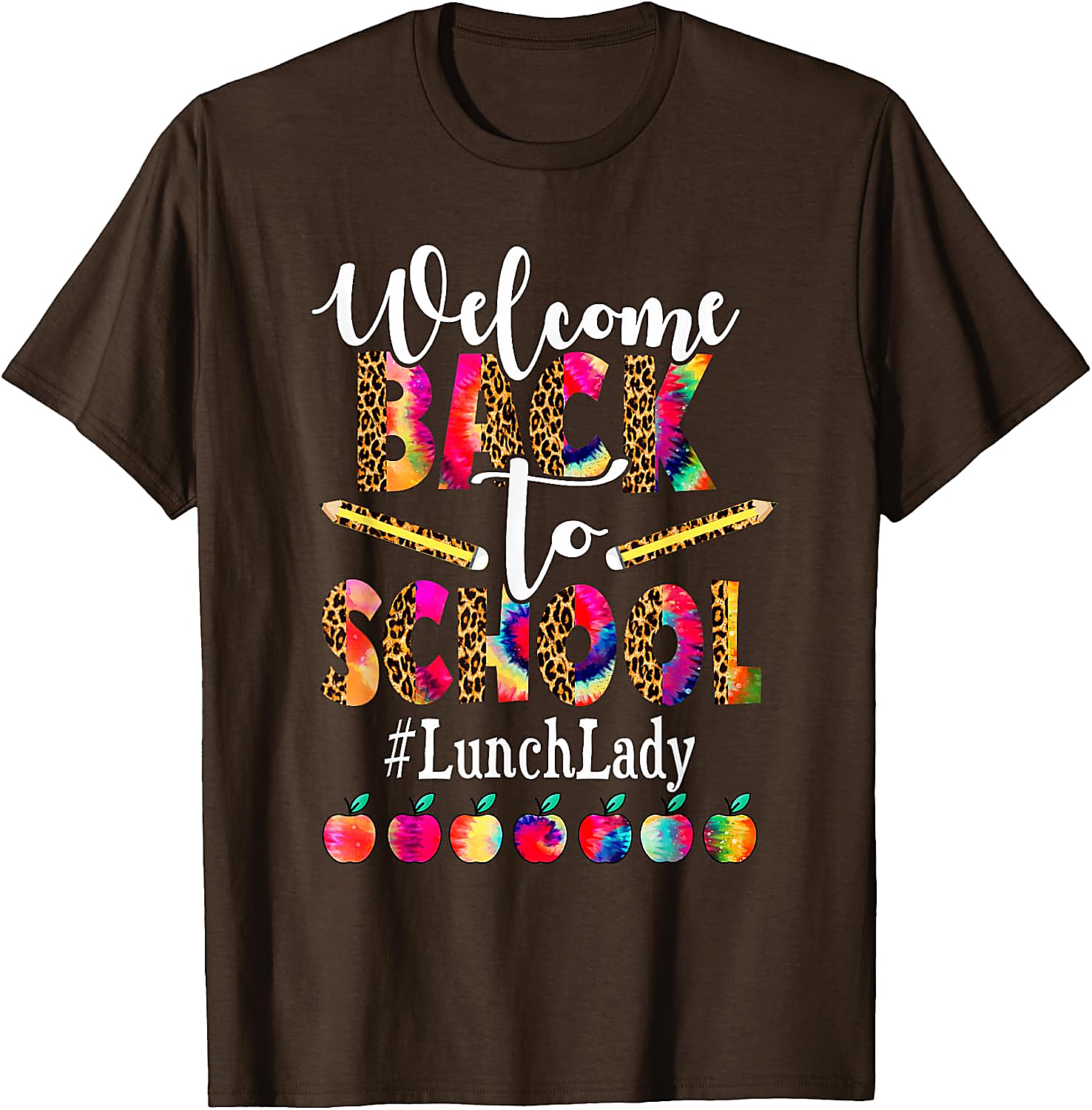 Lunch Lady Back to School T-Shirt | Leopard Tie-Dye Tee