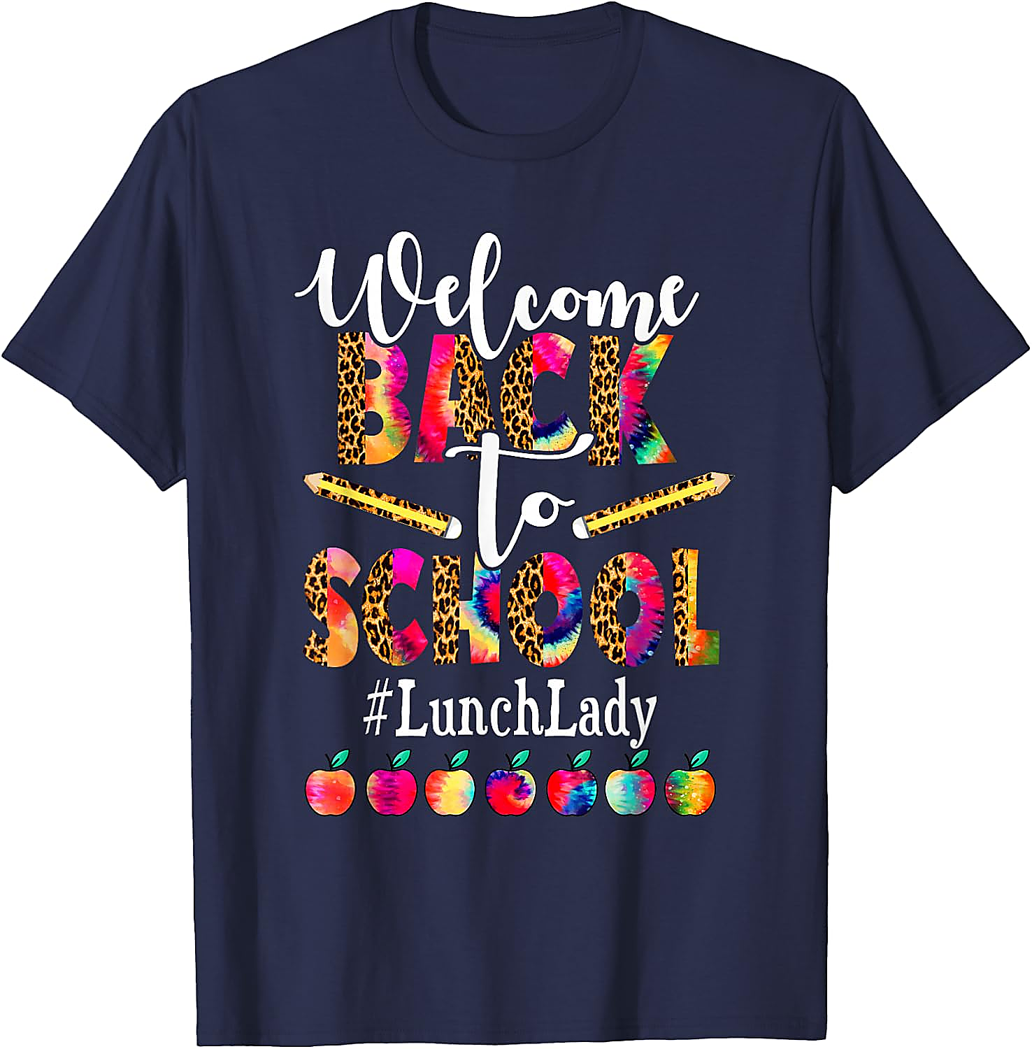 Lunch Lady Back to School T-Shirt | Leopard Tie-Dye Tee