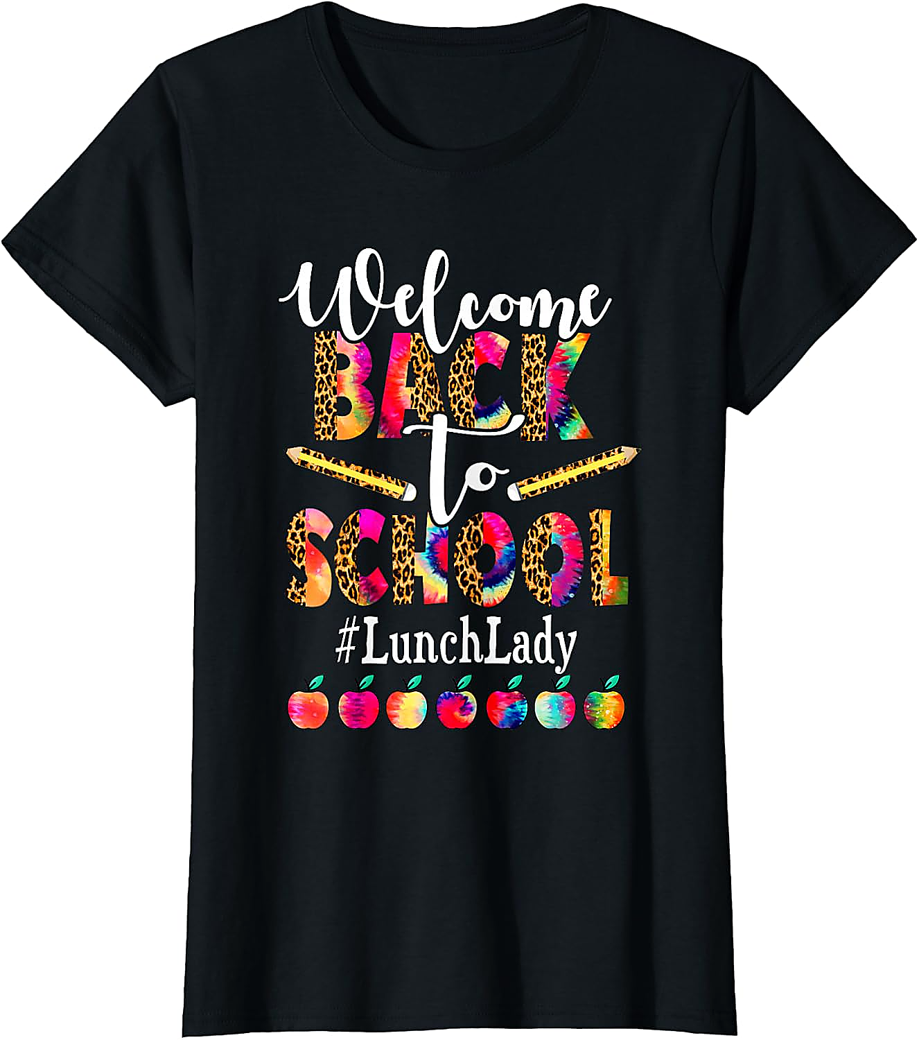 Lunch Lady Back to School T-Shirt | Leopard Tie-Dye Tee