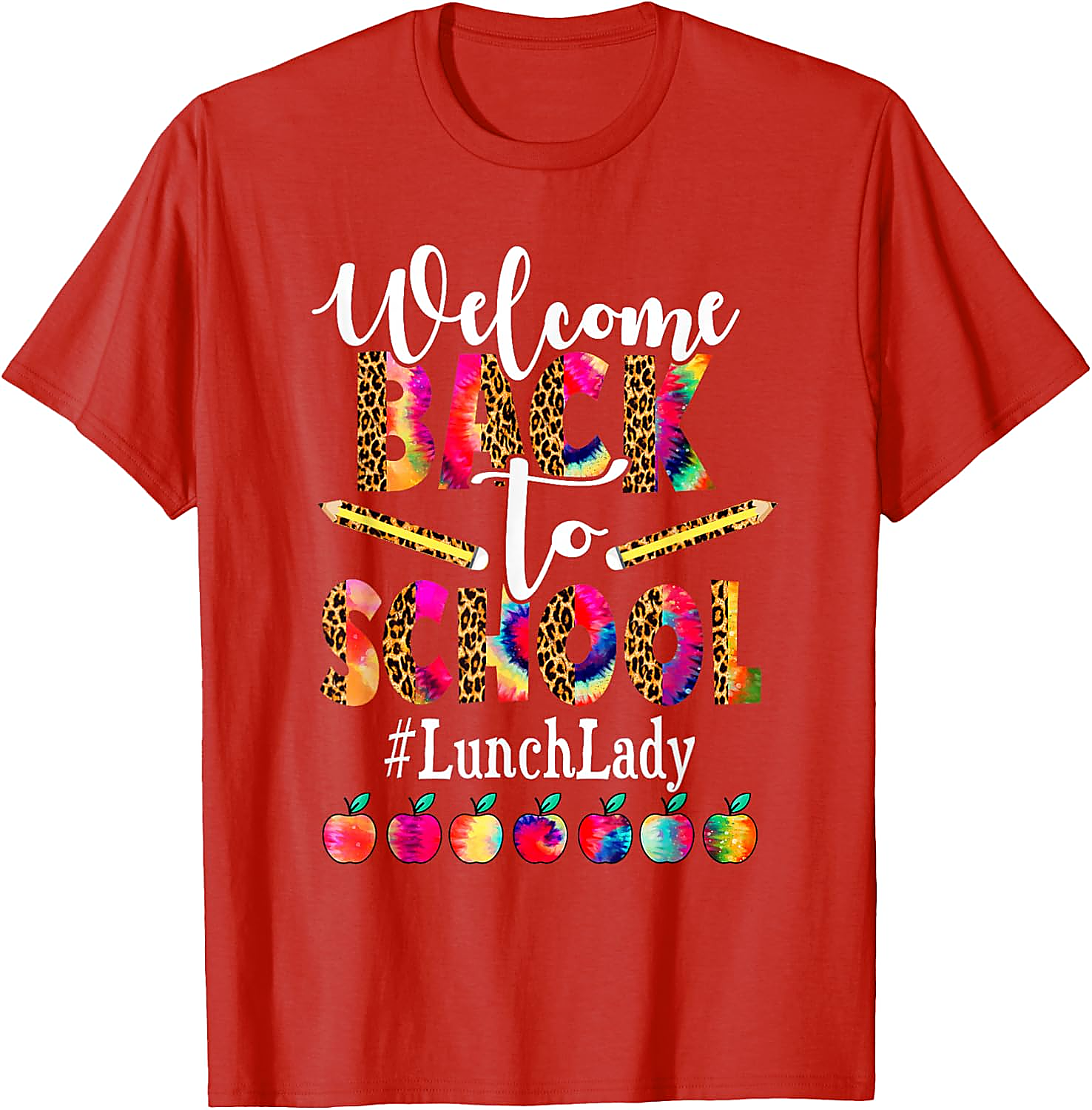 Lunch Lady Back to School T-Shirt | Leopard Tie-Dye Tee