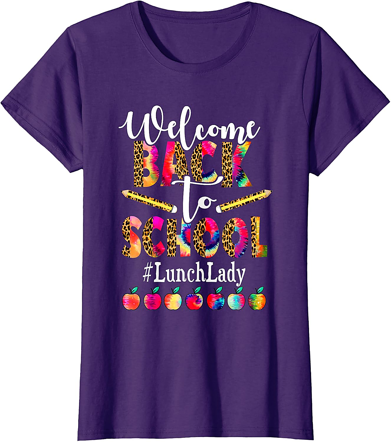 Lunch Lady Back to School T-Shirt | Leopard Tie-Dye Tee