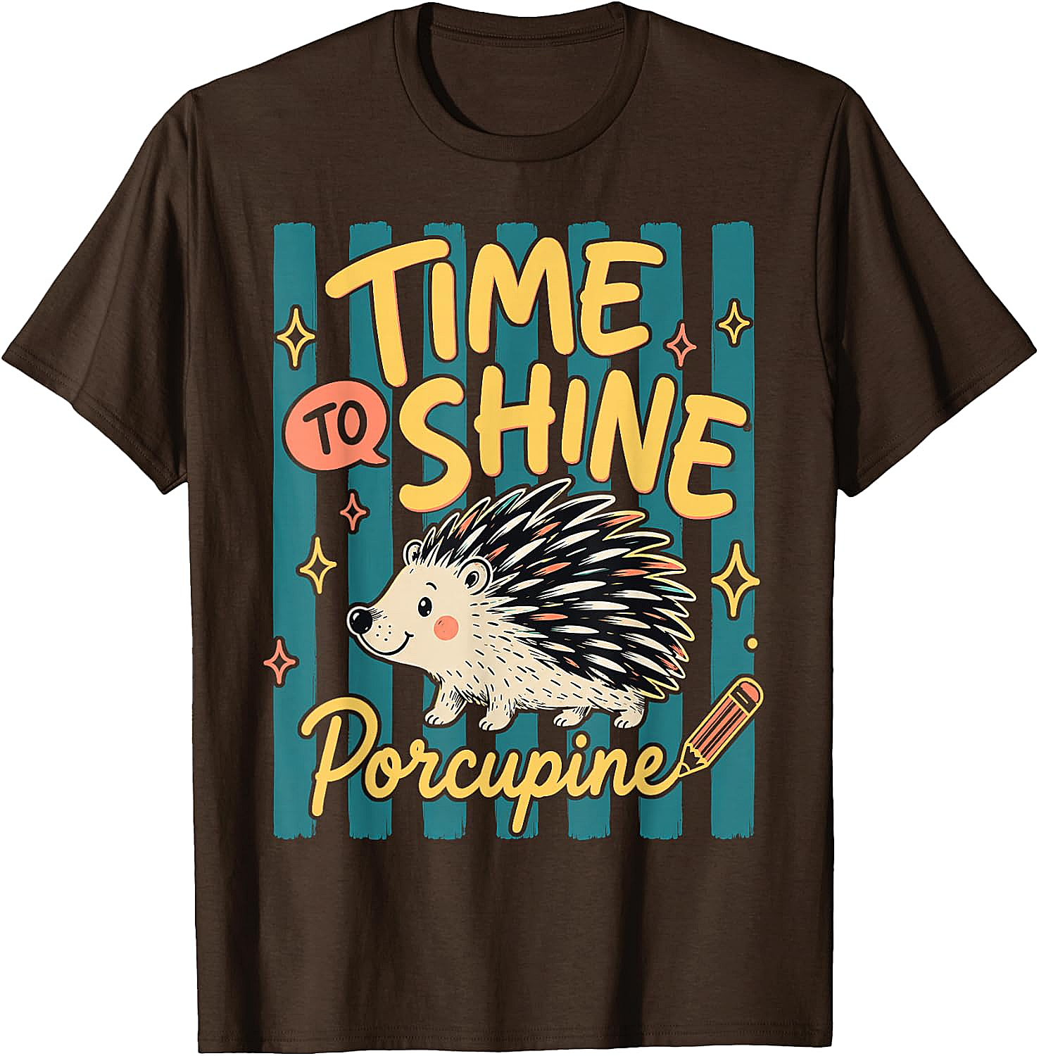  Time to Shine Porcupine Cute Back to School T-Shirt