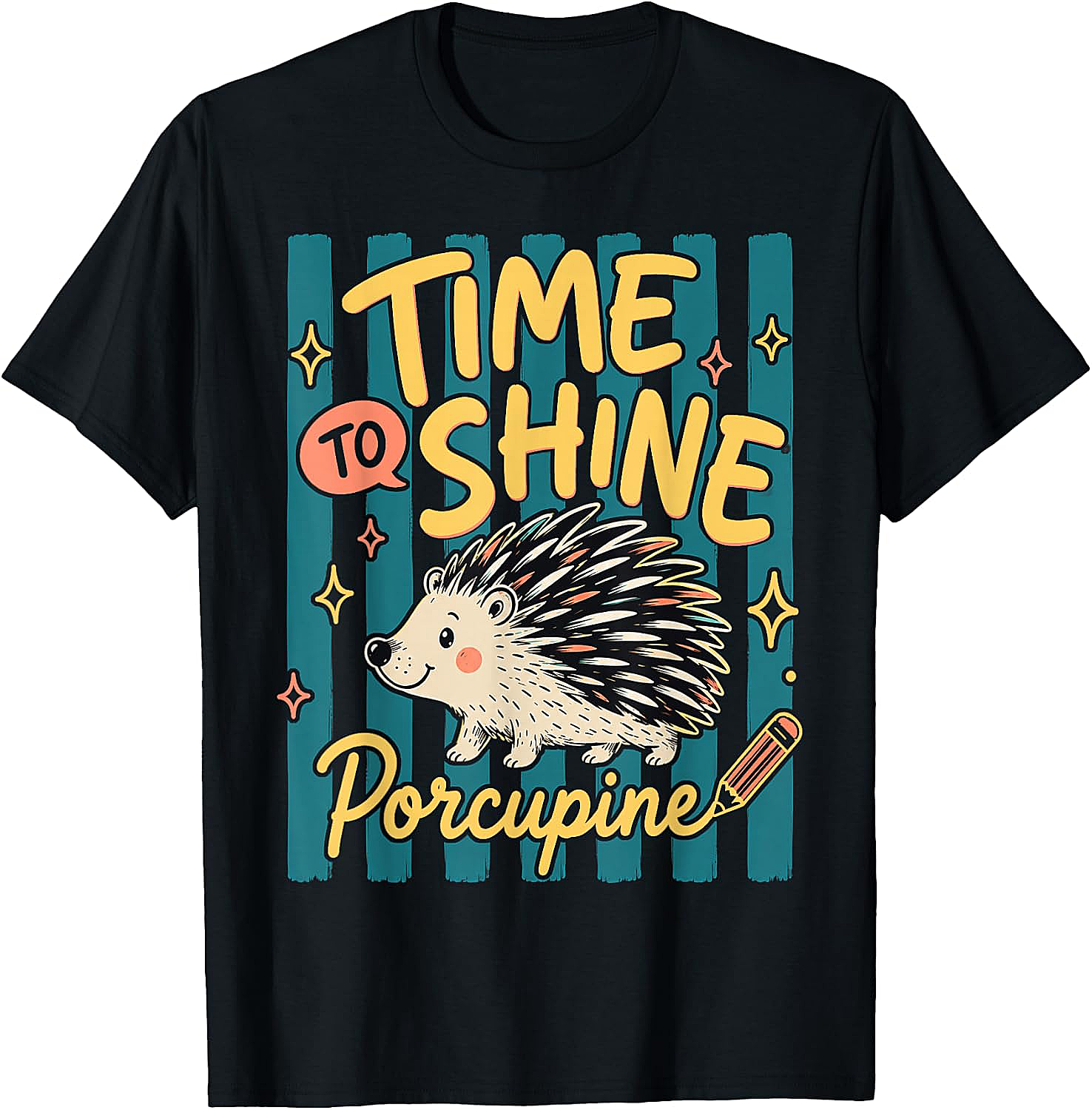 Time to Shine Porcupine Cute Back to School T-Shirt