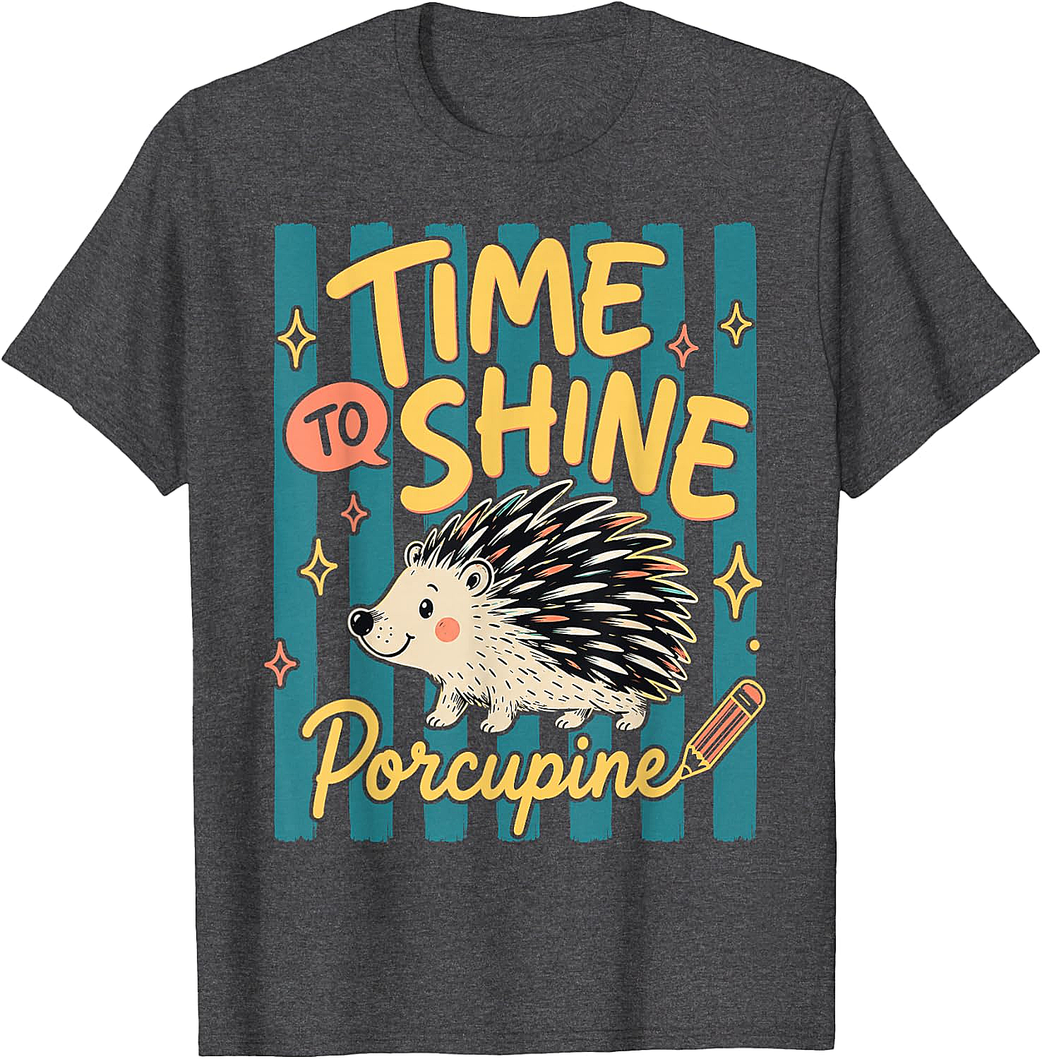  Time to Shine Porcupine Cute Back to School T-Shirt