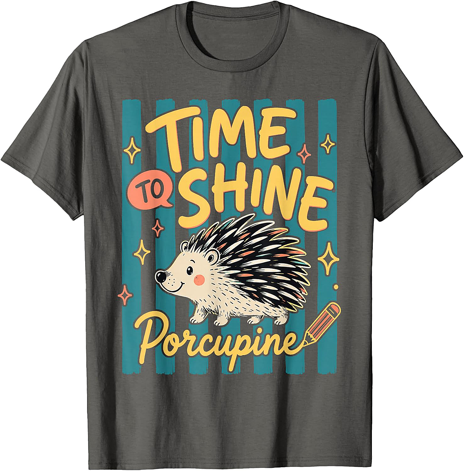  Time to Shine Porcupine Cute Back to School T-Shirt