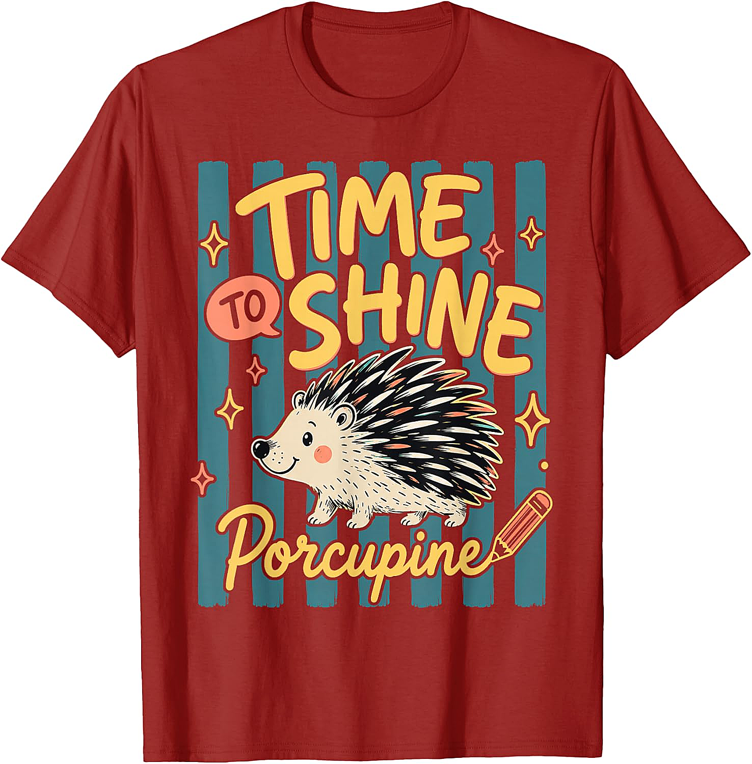  Time to Shine Porcupine Cute Back to School T-Shirt