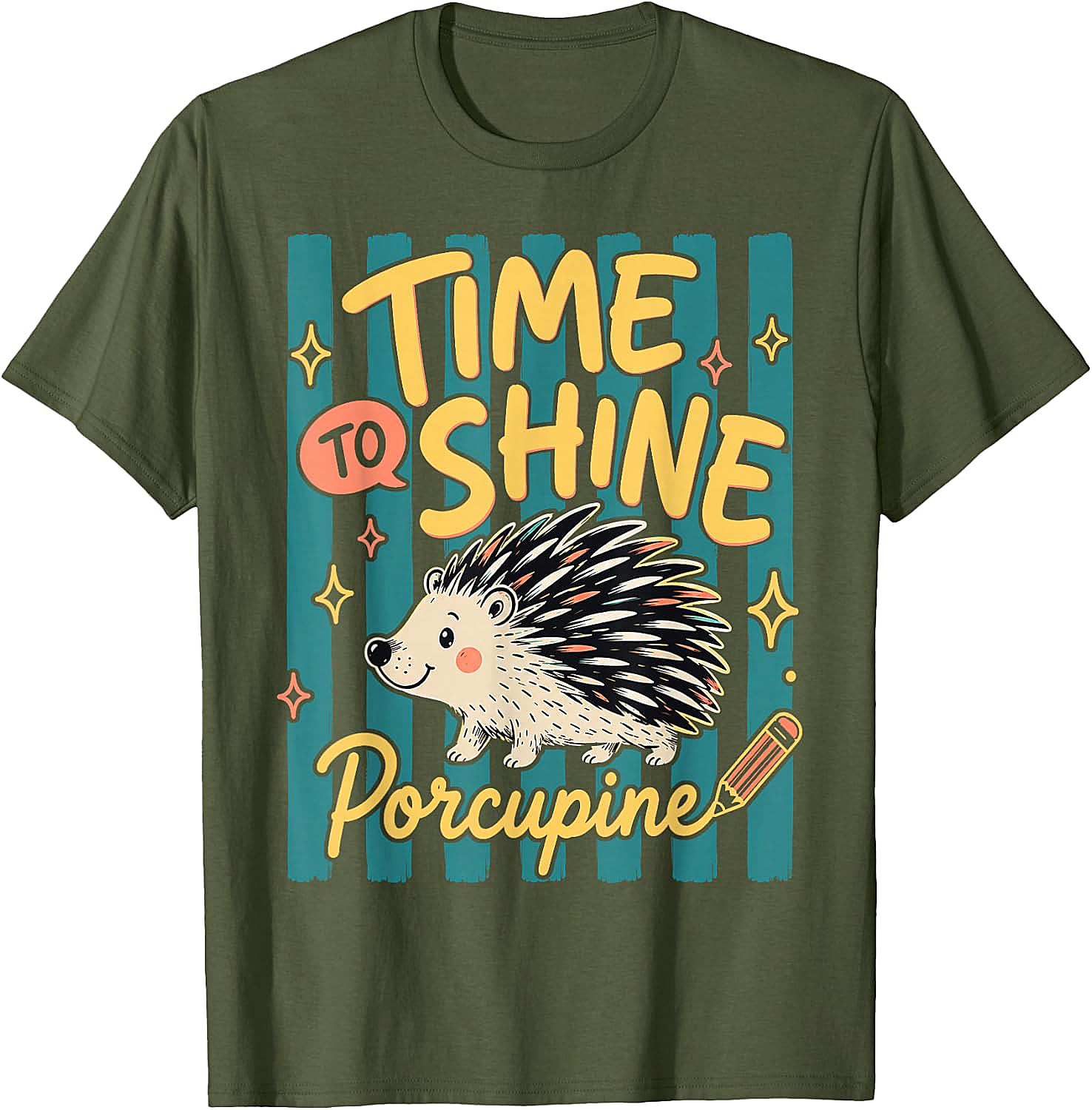  Time to Shine Porcupine Cute Back to School T-Shirt