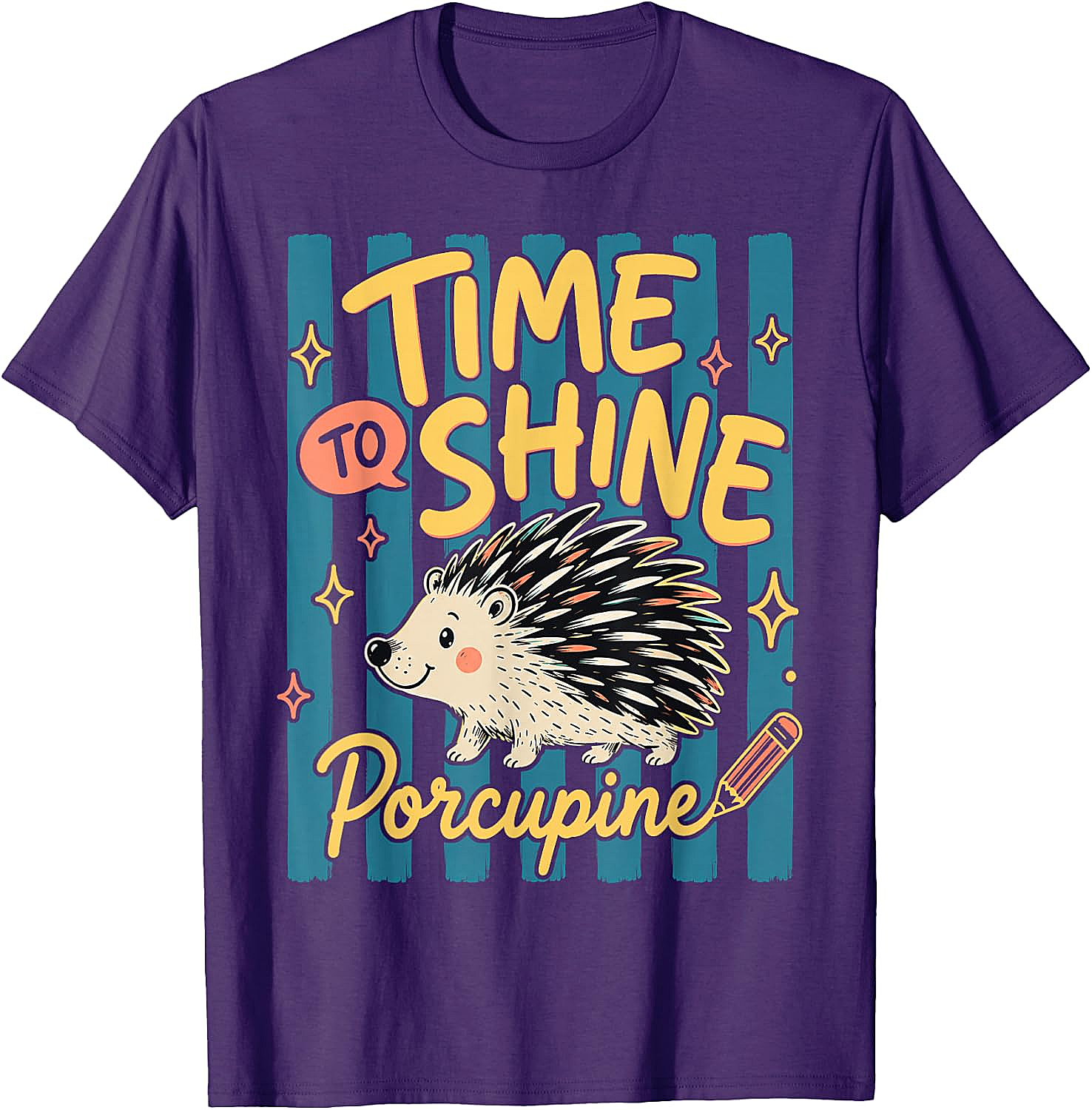  Time to Shine Porcupine Cute Back to School T-Shirt