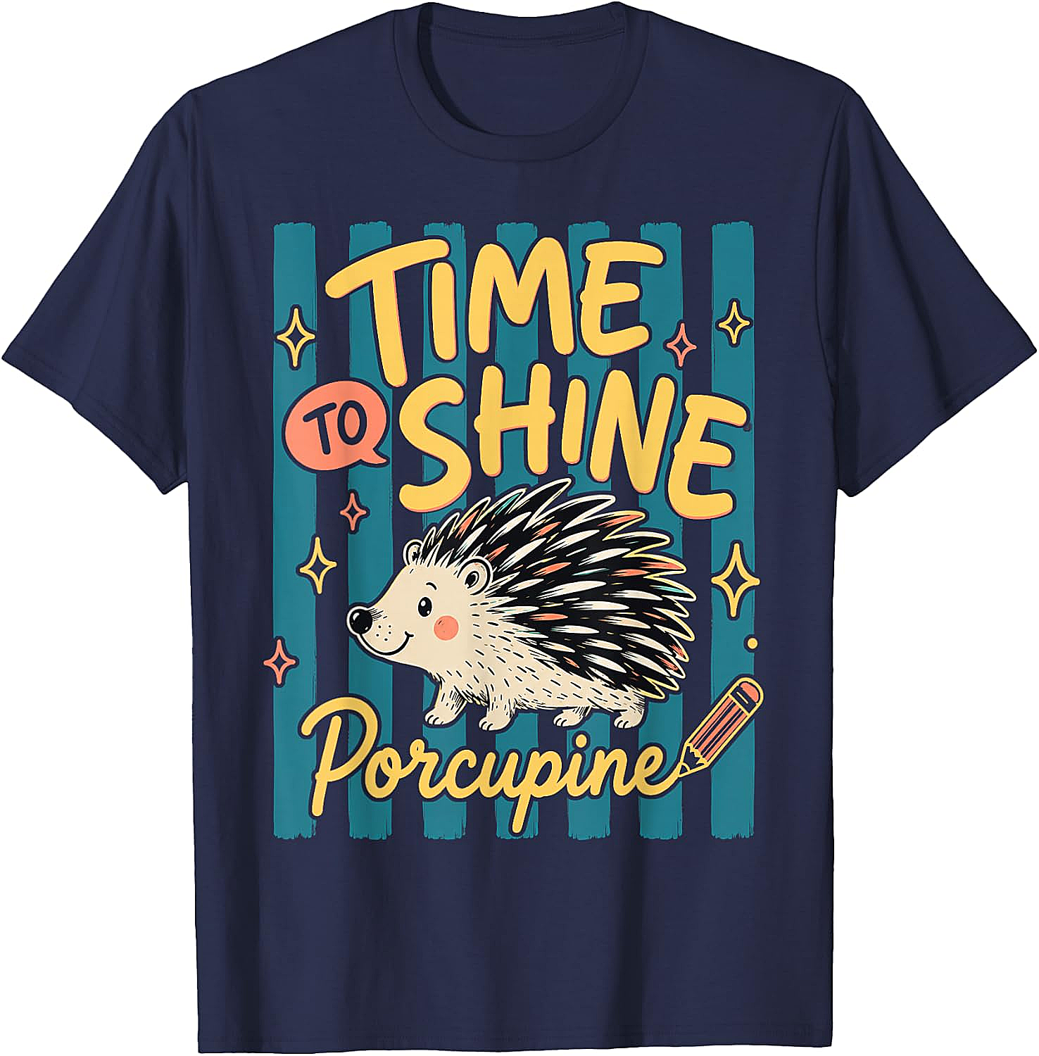  Time to Shine Porcupine Cute Back to School T-Shirt