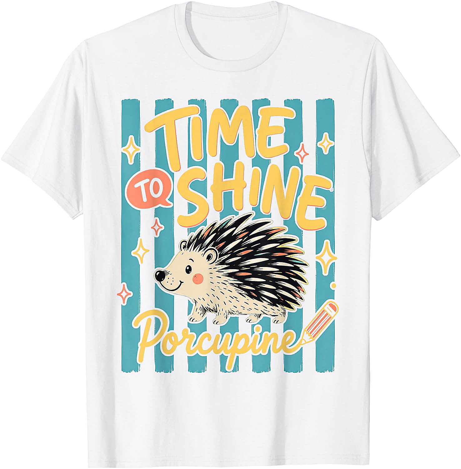  Time to Shine Porcupine Cute Back to School T-Shirt