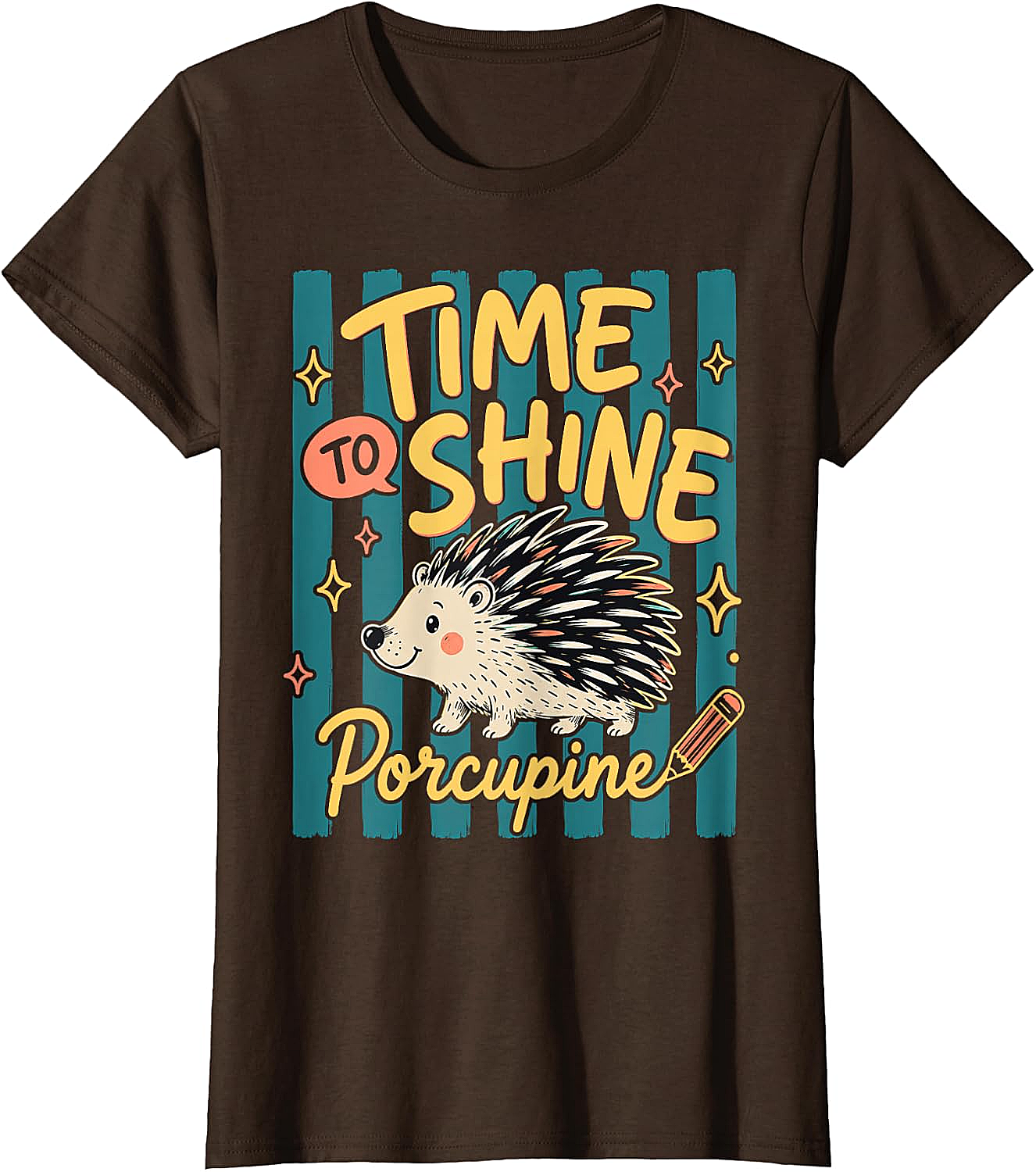  Time to Shine Porcupine Cute Back to School T-Shirt