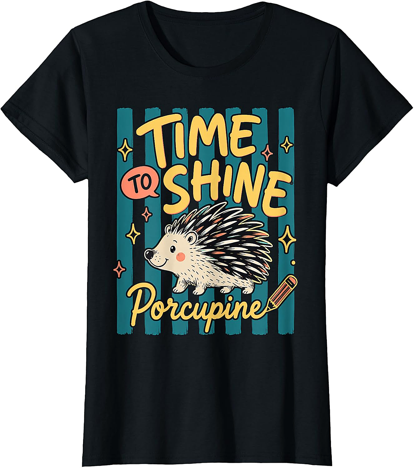  Time to Shine Porcupine Cute Back to School T-Shirt